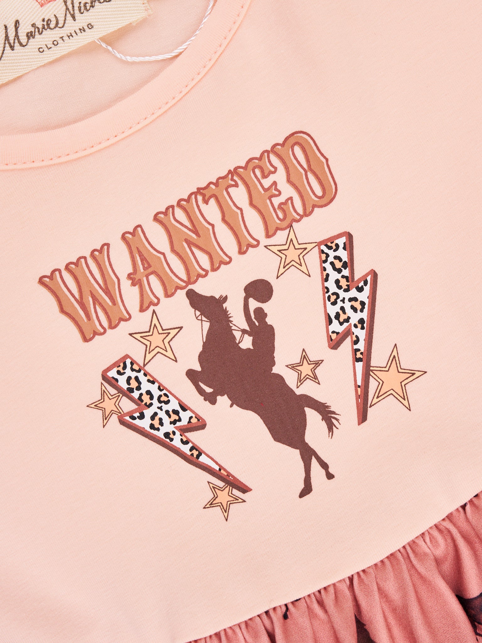 "Wanted" Horse Ruffle Dress - Marie Nicole Clothing