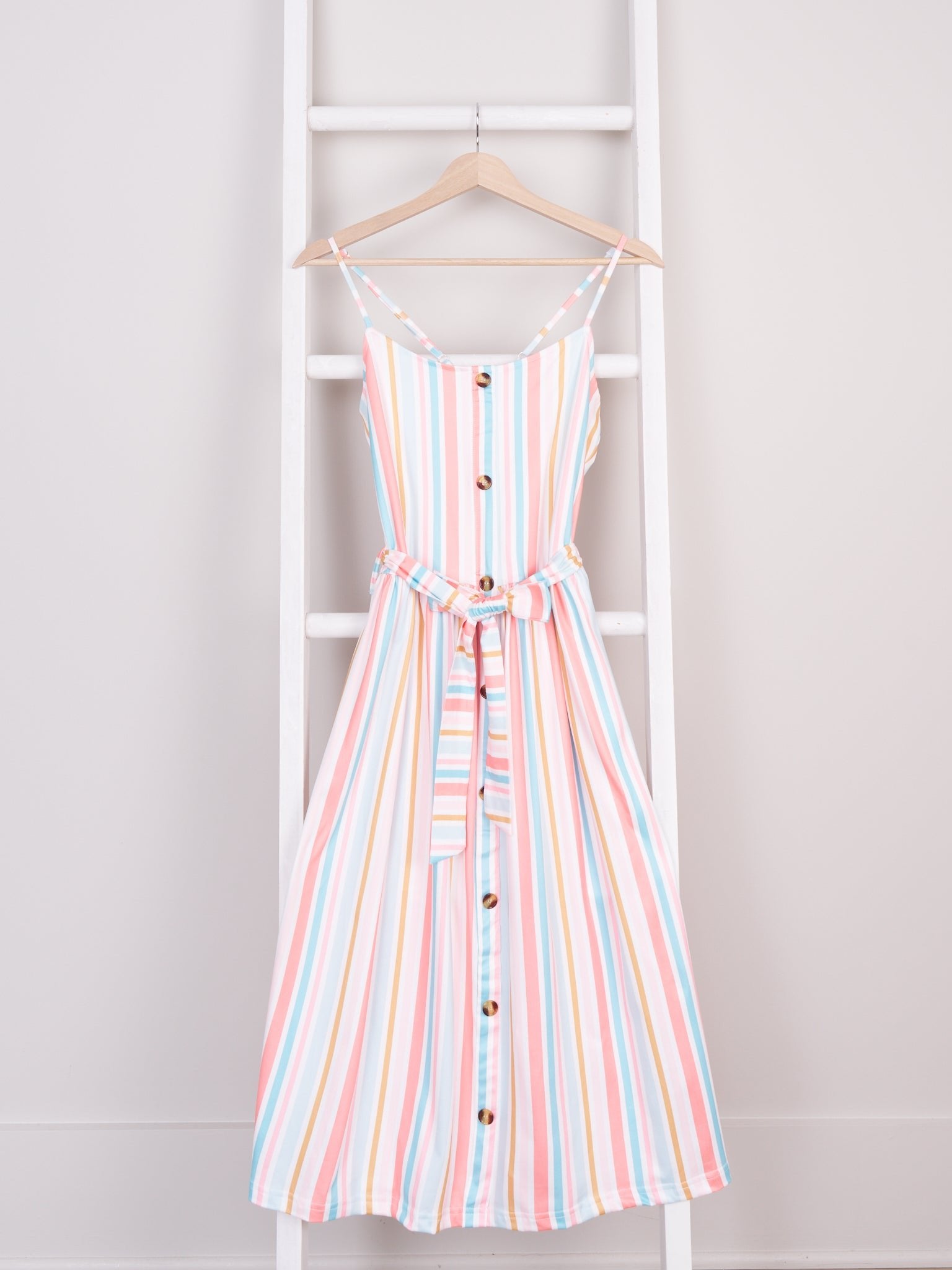Mom & Me Coral Striped Tank Dress - Marie Nicole Clothing