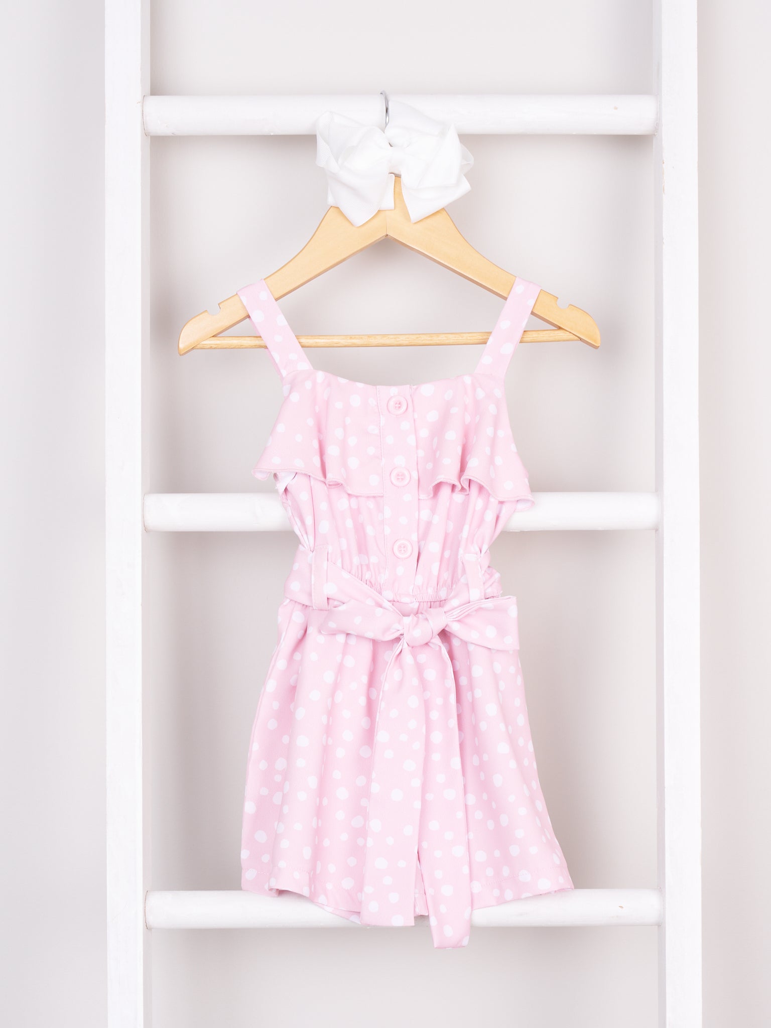 Mom & Me Pink Polka Dot Ruffle Romper - Marie Nicole Clothing