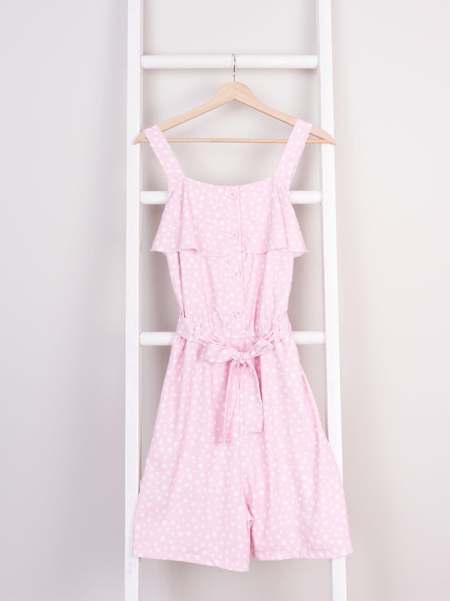 Mom & Me Pink Polka Dot Ruffle Romper - Marie Nicole Clothing