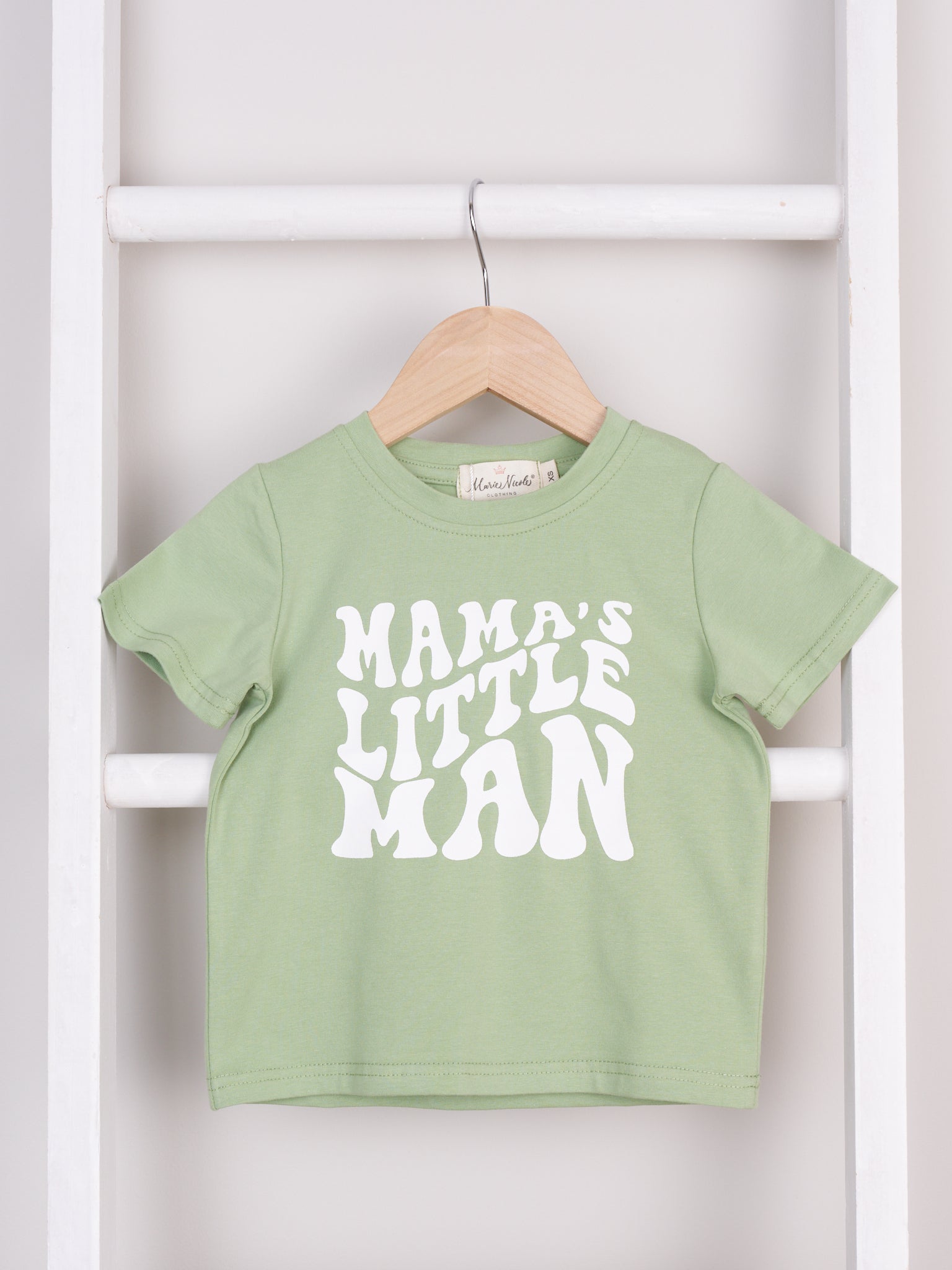 Mom & Me Green "Mama/ Little Man" Graphic Shirt & Romper - Marie Nicole Clothing