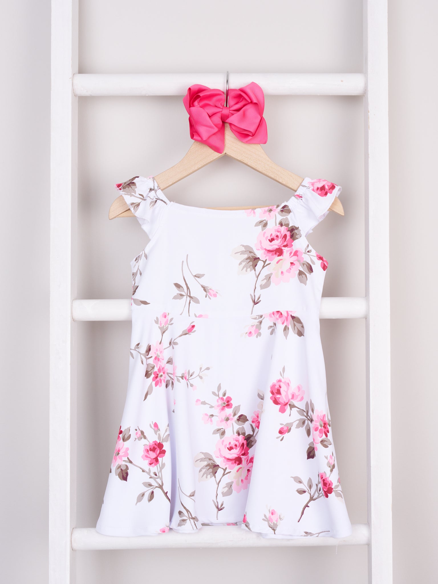 Mom & Me Bright Rose Ruffle Dress - Marie Nicole Clothing