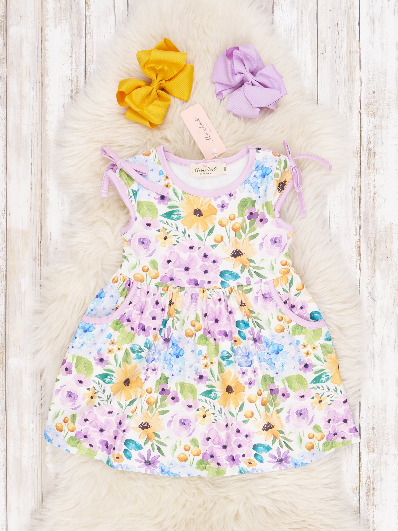 Purple Floral Tank Dress - Marie Nicole Clothing