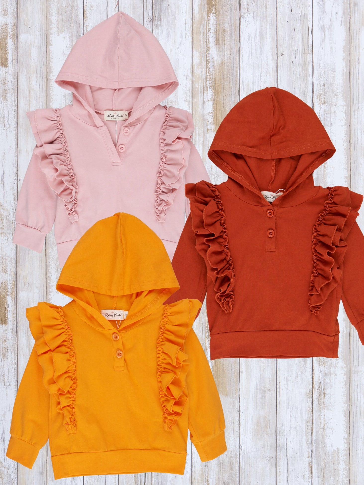 Ruffle Hoodie Top - Marie Nicole Clothing