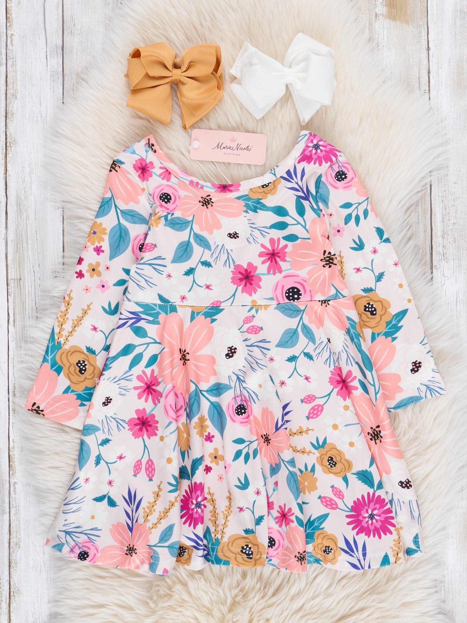 Bright Wildflowers Swing Dress - Marie Nicole Clothing