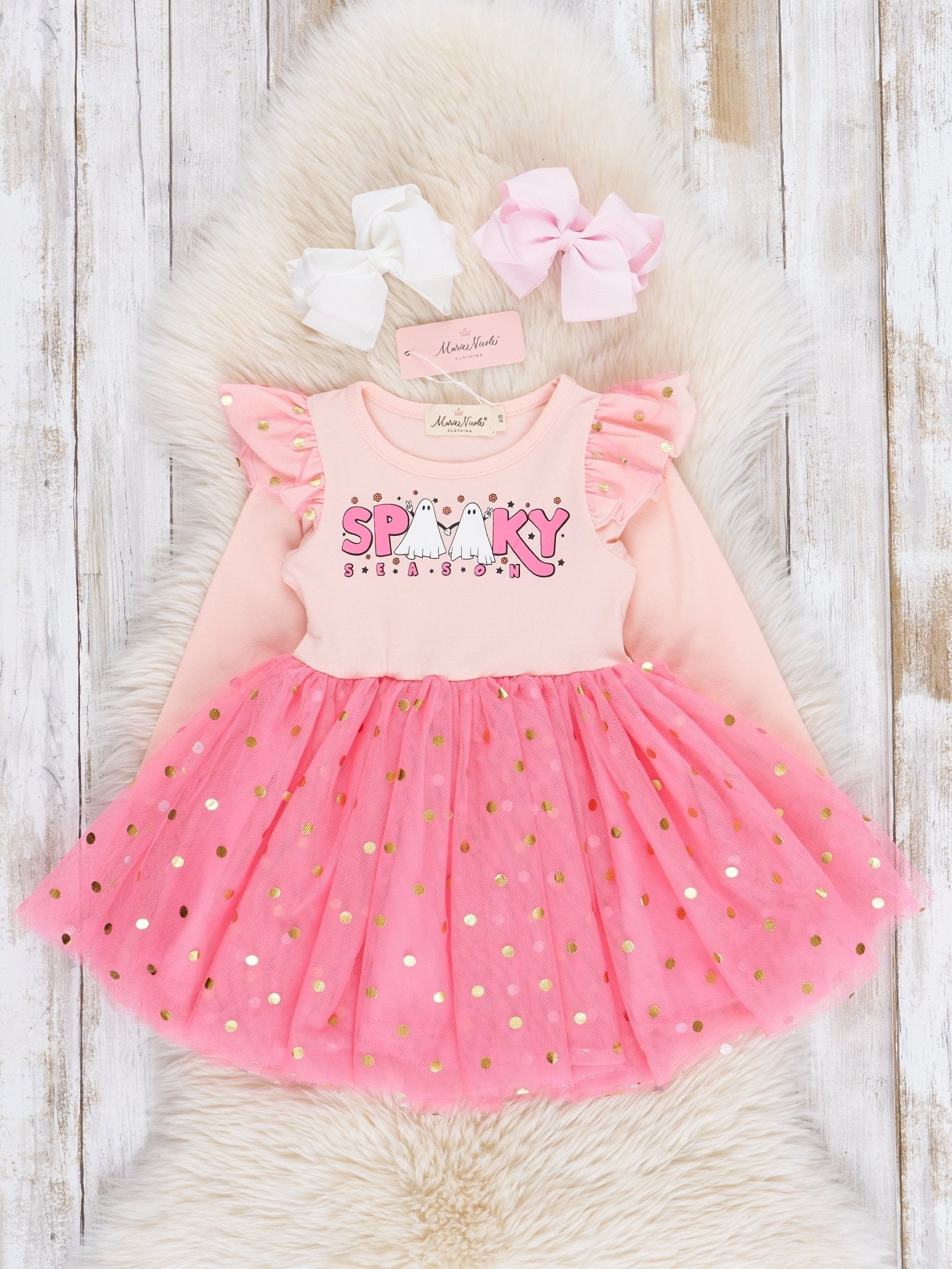Blush Spooky Ghosts Tulle Dress - Marie Nicole Clothing