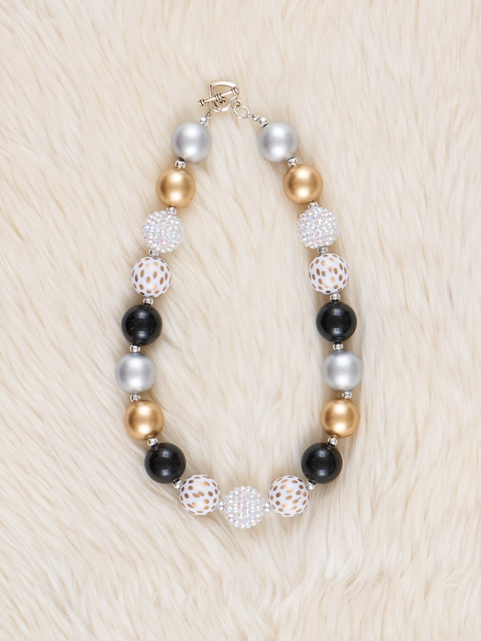 Black & Gold Sparkle Bubble Necklace - Marie Nicole Clothing