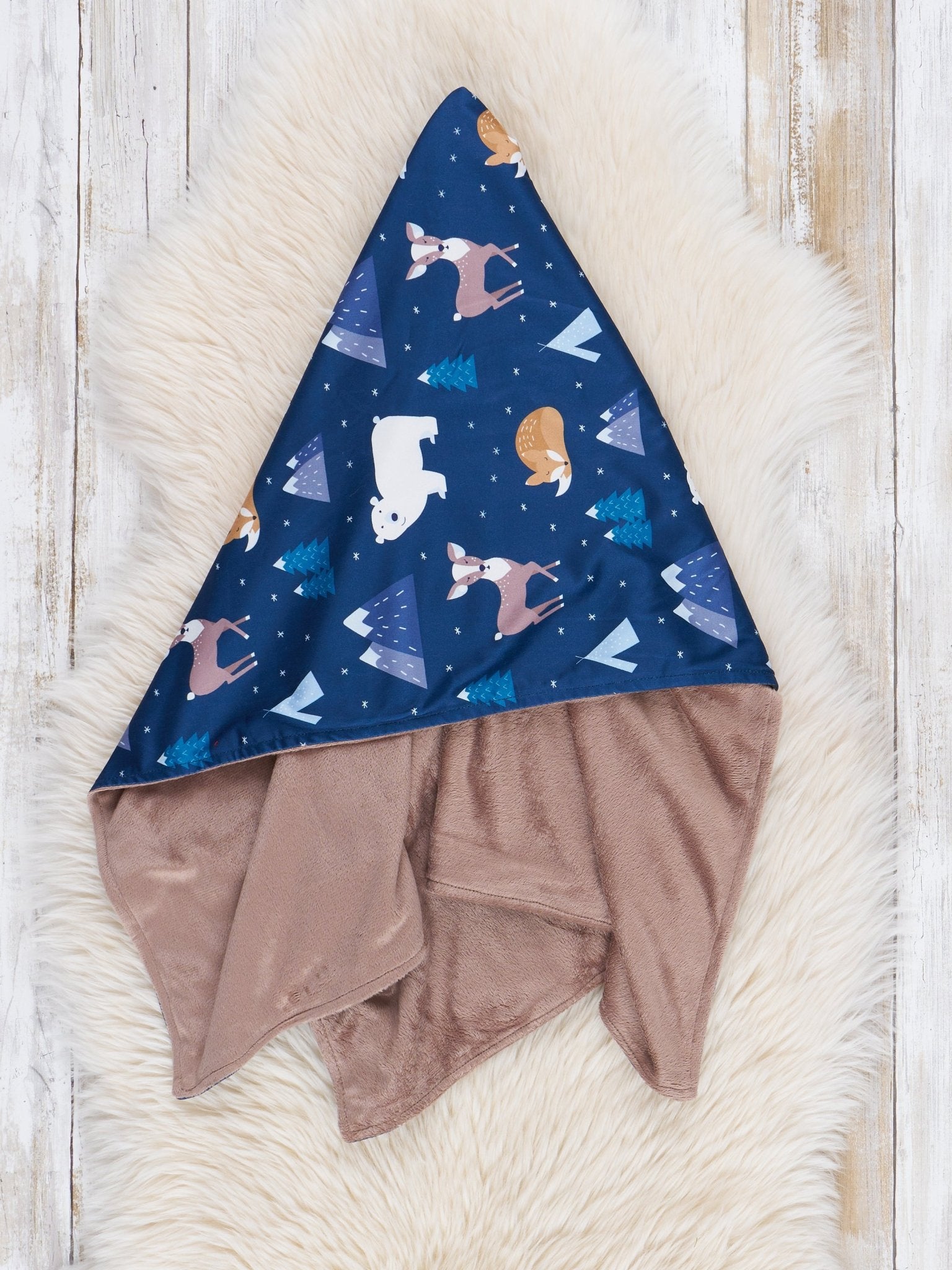 Navy Arctic Woodland Creatures Blanket - Marie Nicole Clothing