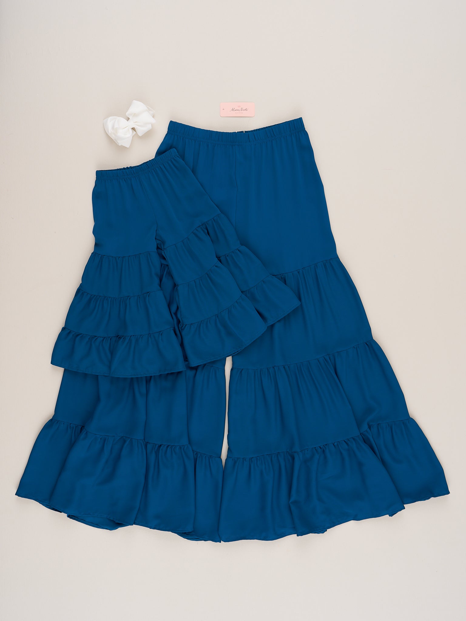Mom & Me Tiered Ruffle Pants - Marine Blue - Marie Nicole Clothing