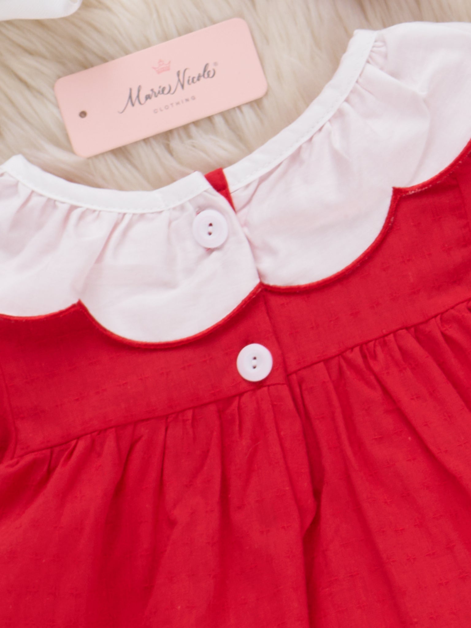 Cotton Santa Smocked Bubble Romper - Marie Nicole Clothing