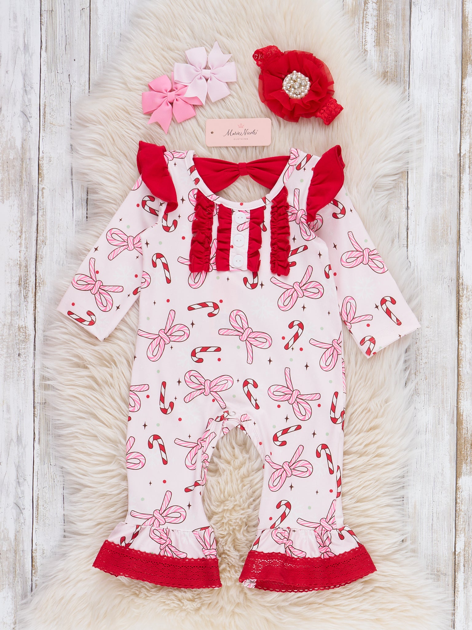 Candy Swirl Ruffle Romper - Marie Nicole Clothing