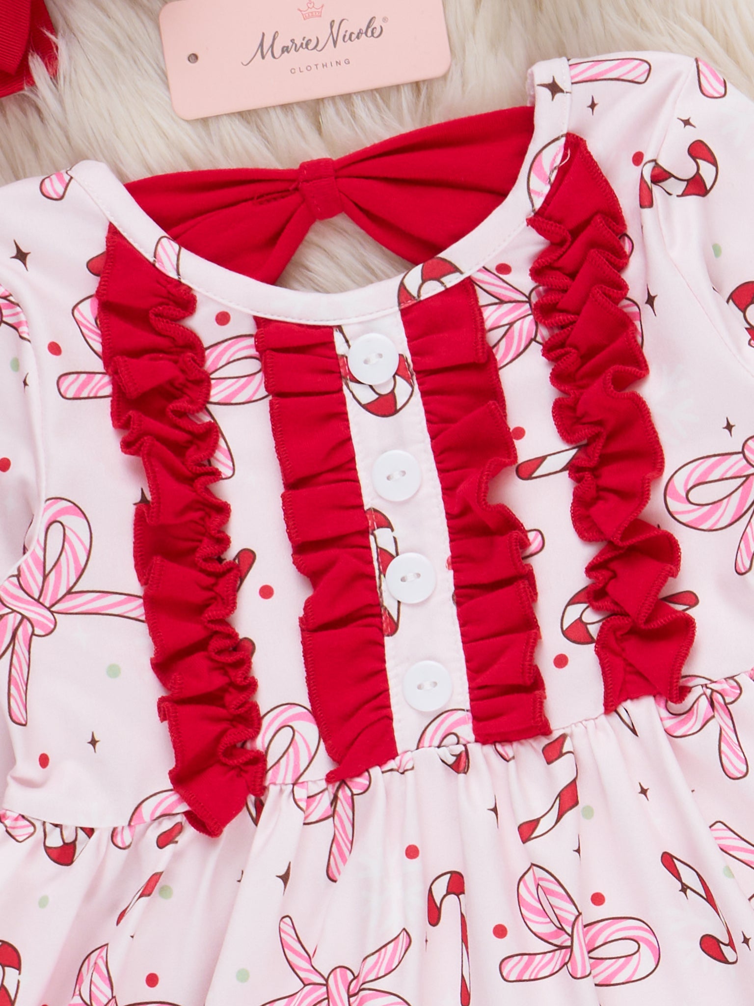 Candy Swirl Ruffle Dress - Marie Nicole Clothing