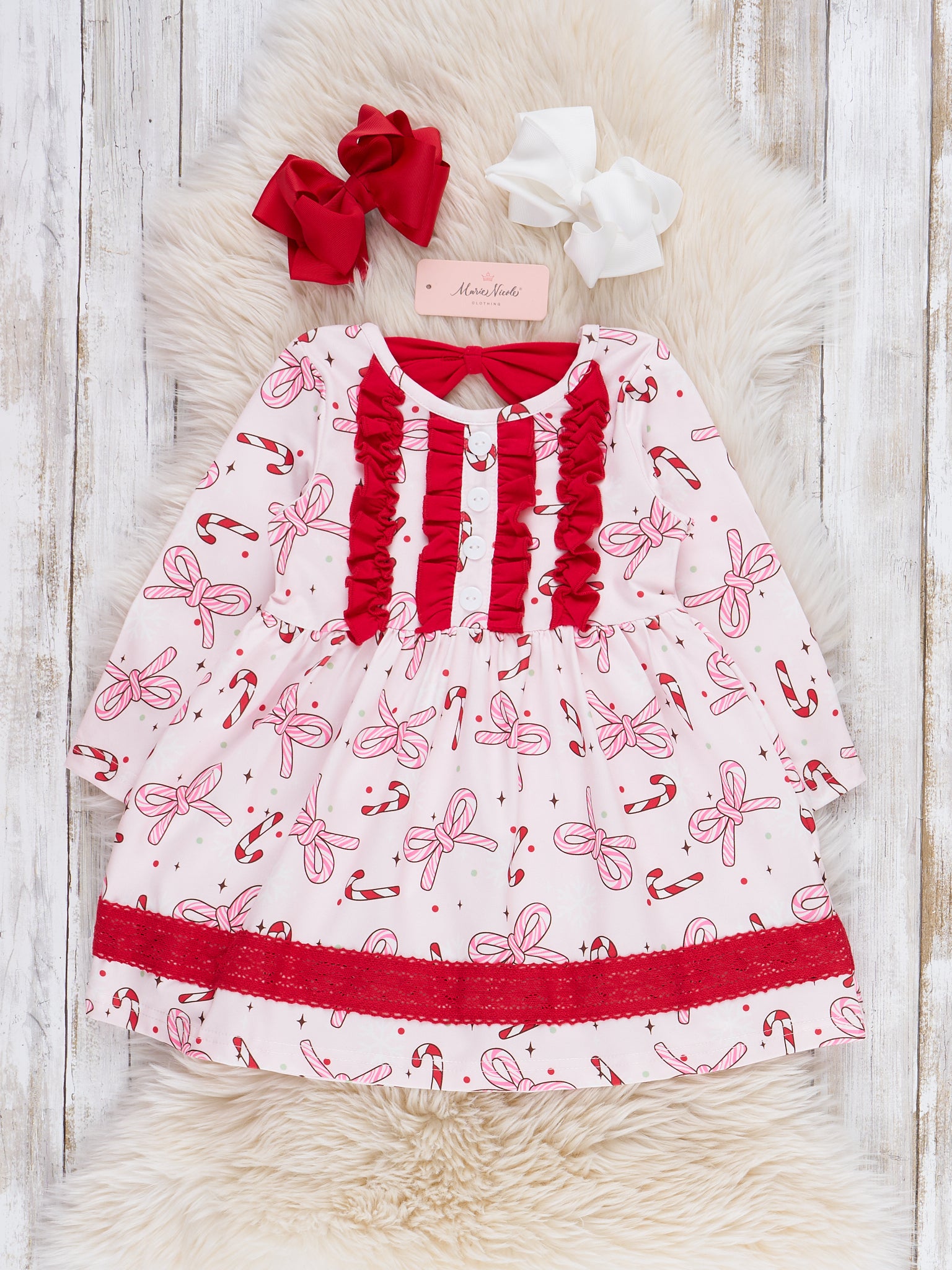 Candy Swirl Ruffle Dress - Marie Nicole Clothing