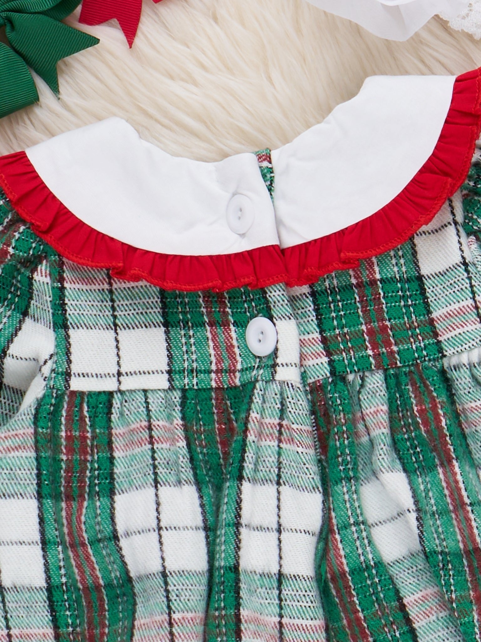 Holiday Plaid Bubble Romper - Marie Nicole Clothing