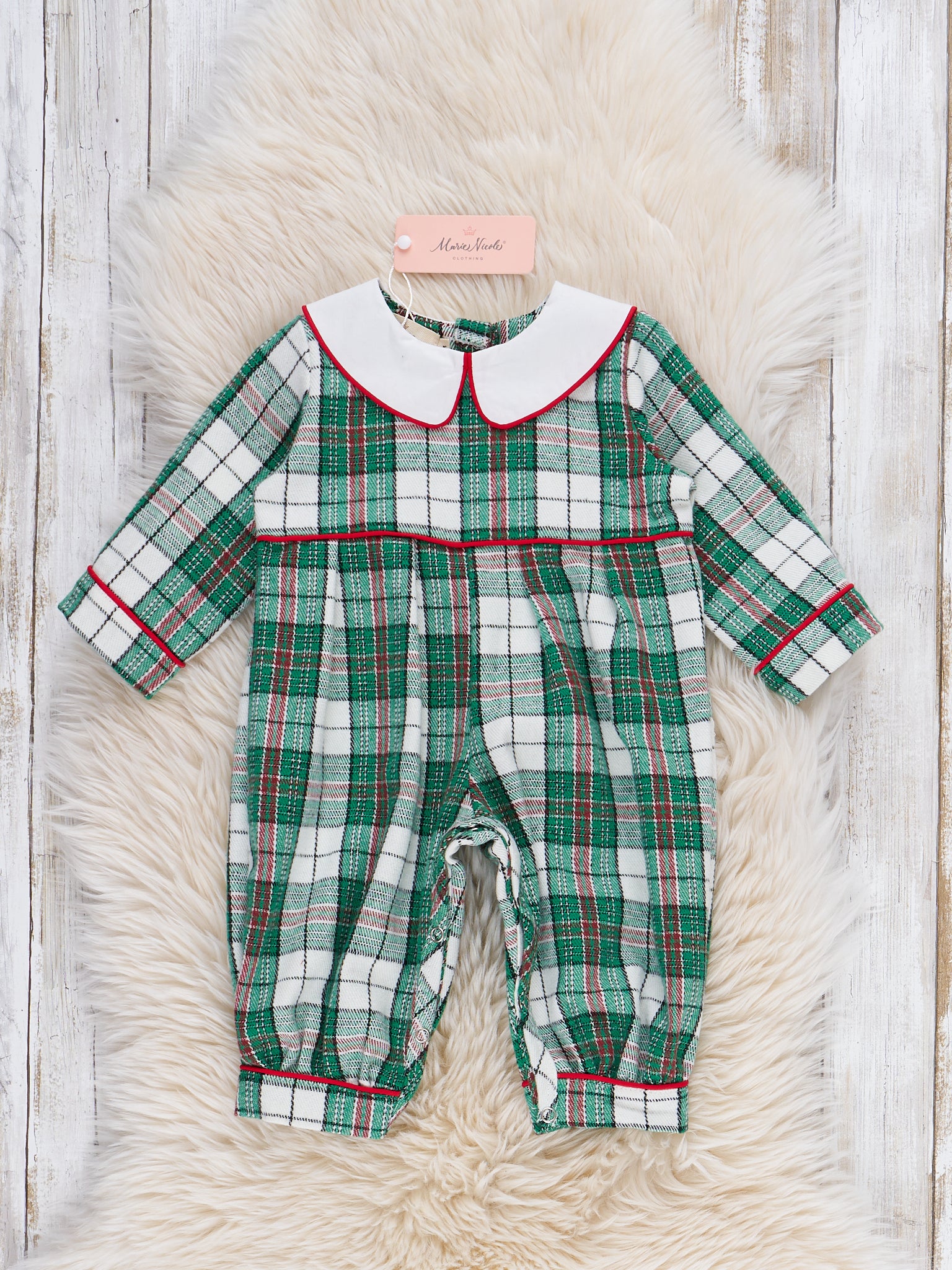Holiday Plaid Romper - Marie Nicole Clothing