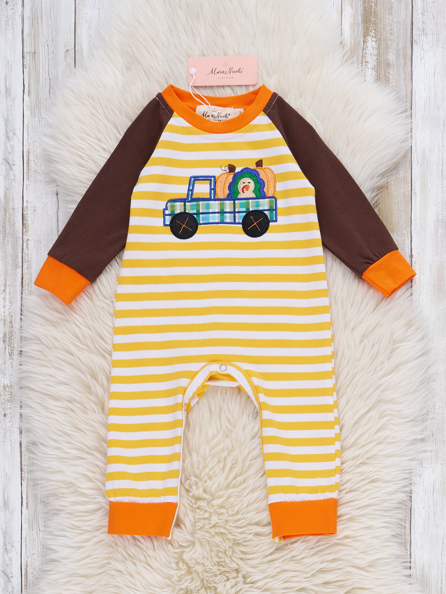 Fall Fest Express Embroidered Romper - Marie Nicole Clothing