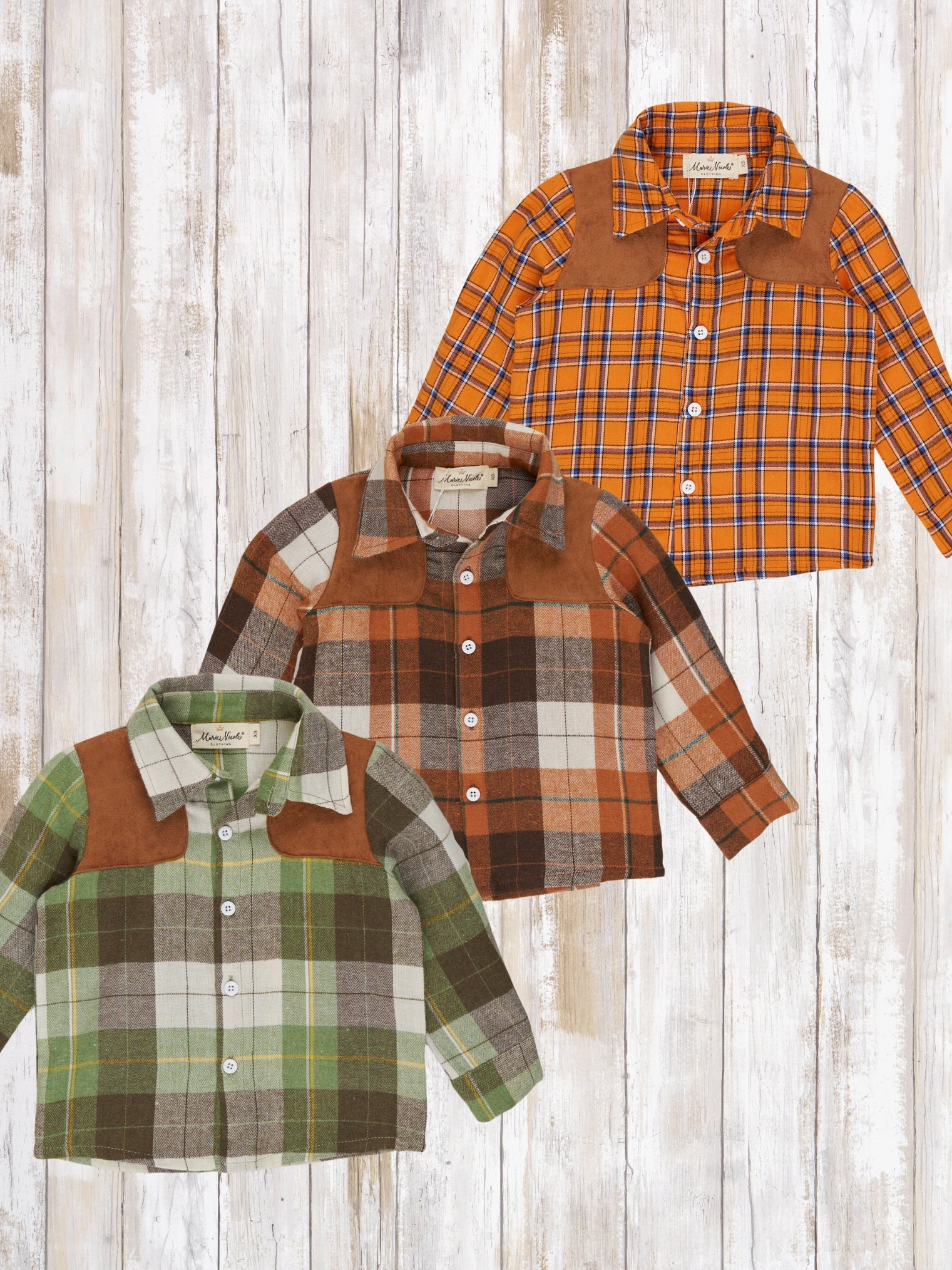 Autumn Patches Plaid Button Up Shirt - Marie Nicole Clothing