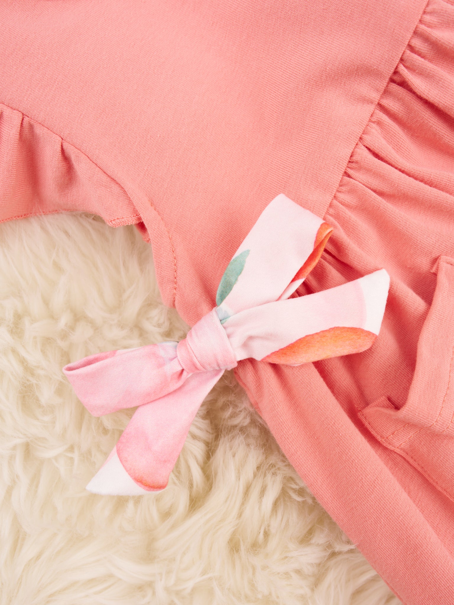 Peach Pocket Ruffle Outfit - Marie Nicole Clothing