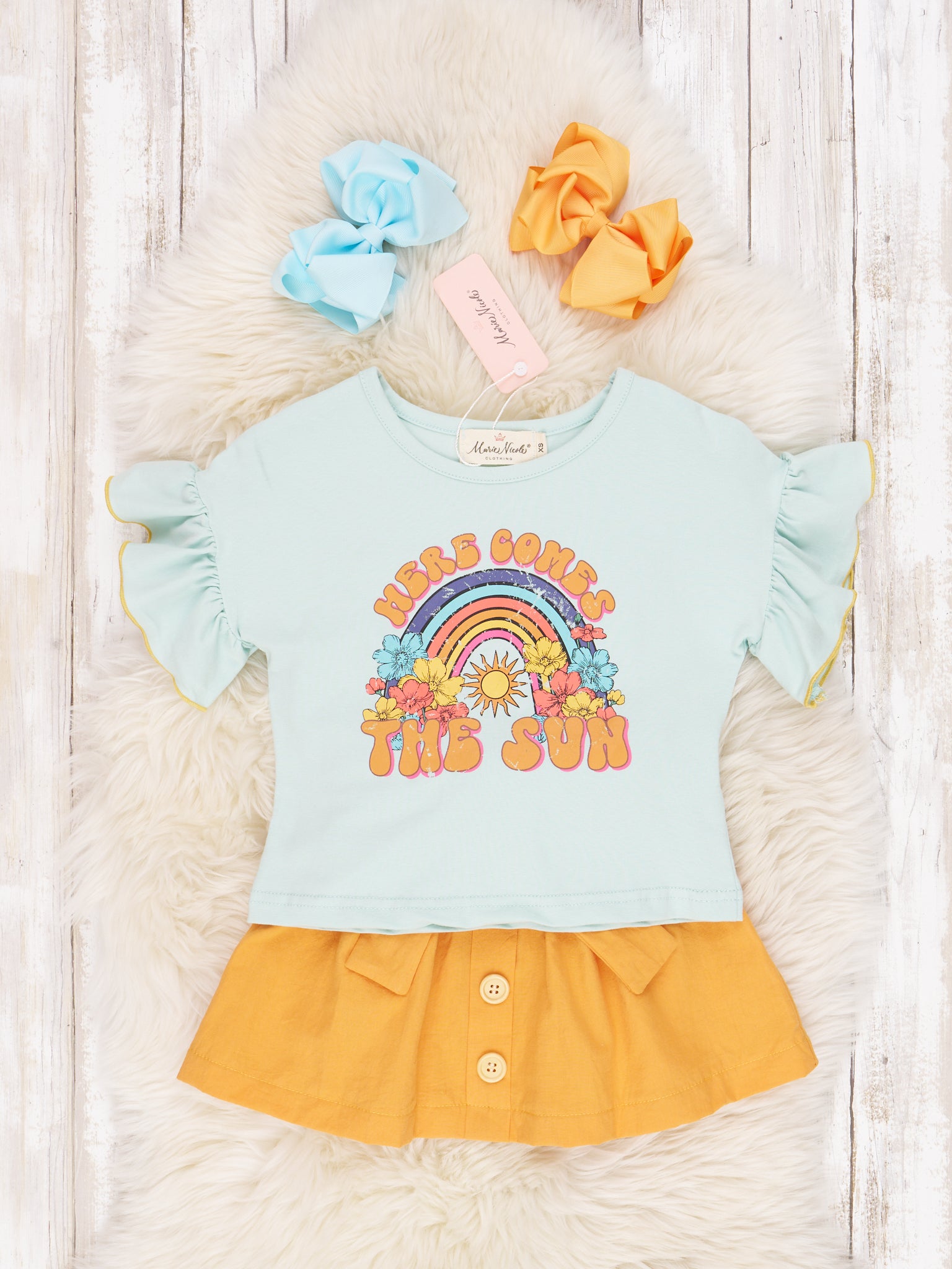 "Here Comes The Sun" Ruffle Outfit - Marie Nicole Clothing