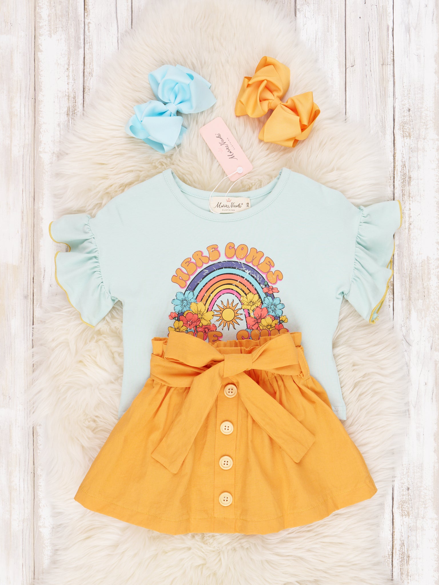 "Here Comes The Sun" Ruffle Outfit - Marie Nicole Clothing
