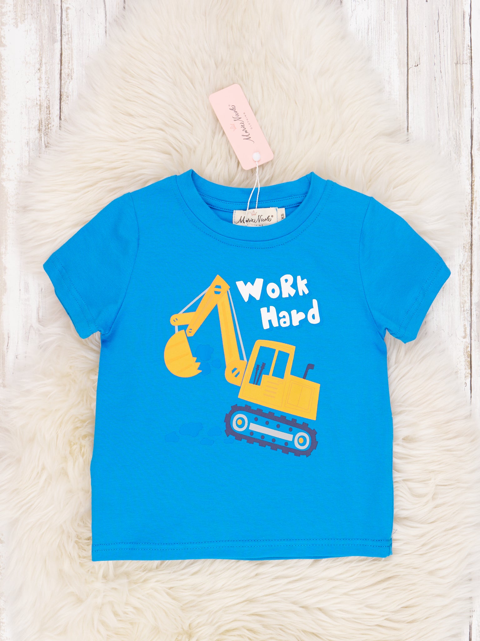 "Work Hard" Excavator Graphic Shirt - Marie Nicole Clothing