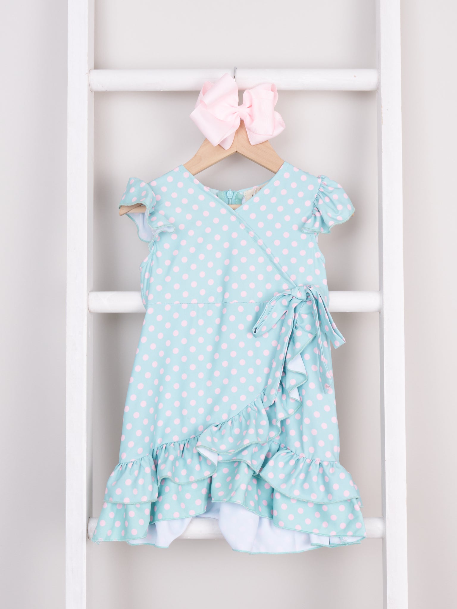 Mom & Me Polka Dot Ruffle Bow Dress - Marie Nicole Clothing