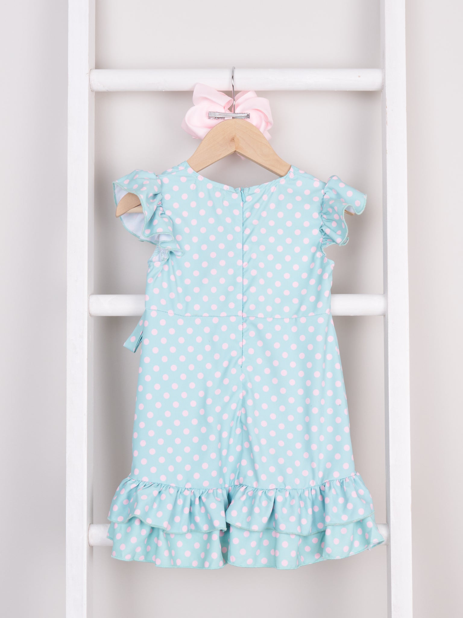Mom & Me Polka Dot Ruffle Bow Dress - Marie Nicole Clothing