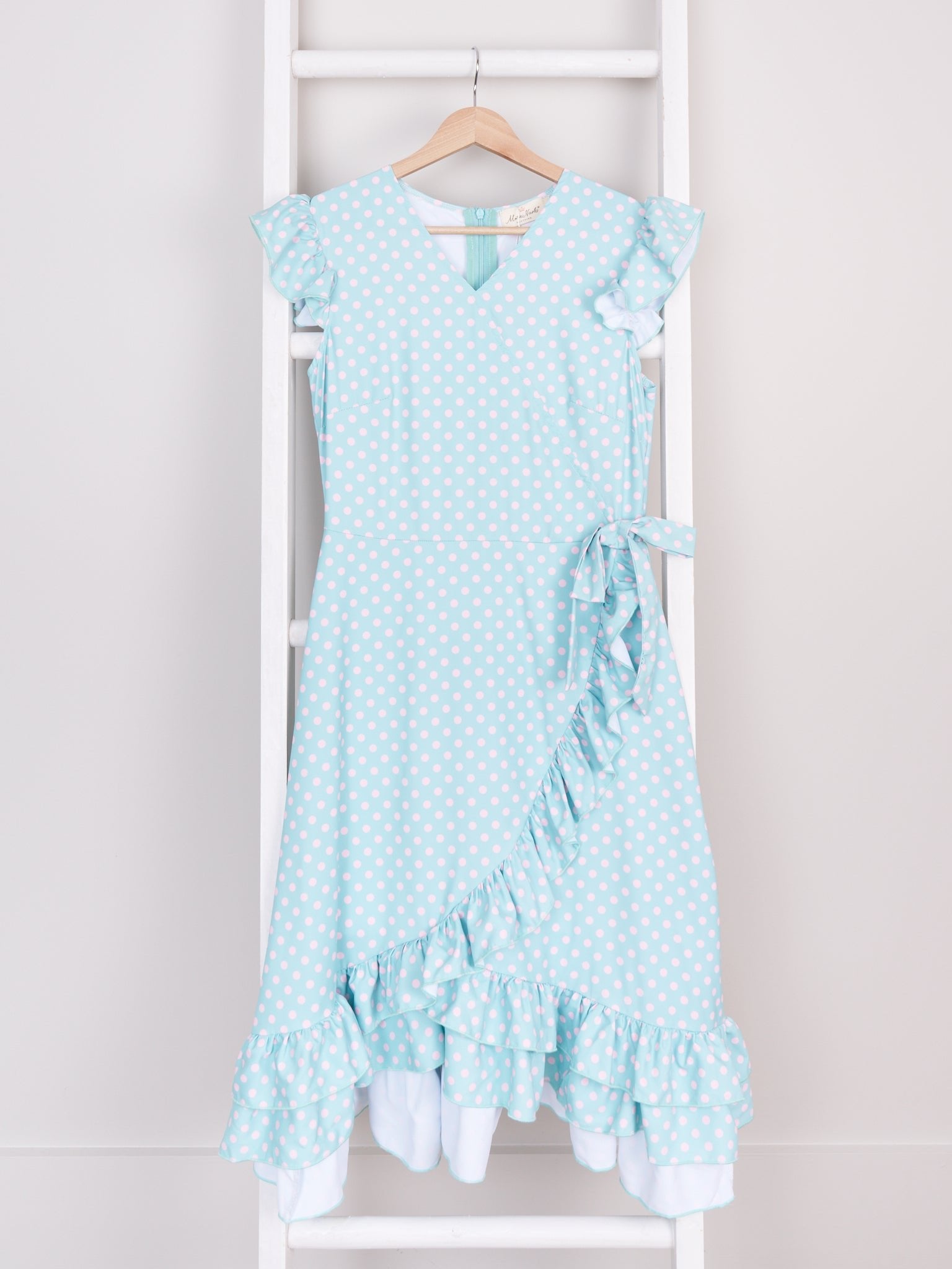Mom & Me Polka Dot Ruffle Bow Dress - Marie Nicole Clothing