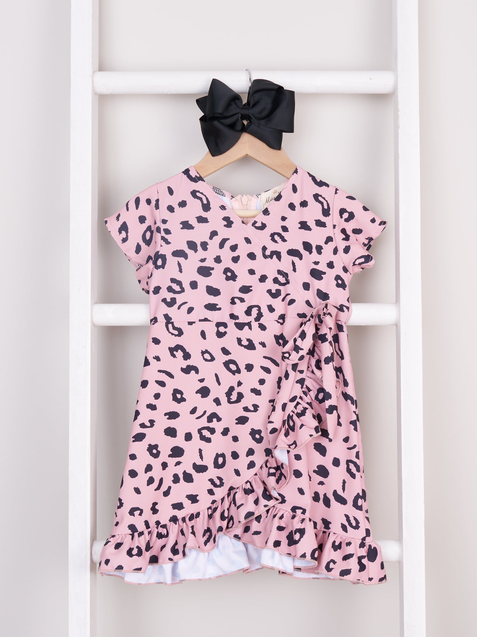 Mom & Me Leopard Ruffle Bow Dress - Marie Nicole Clothing