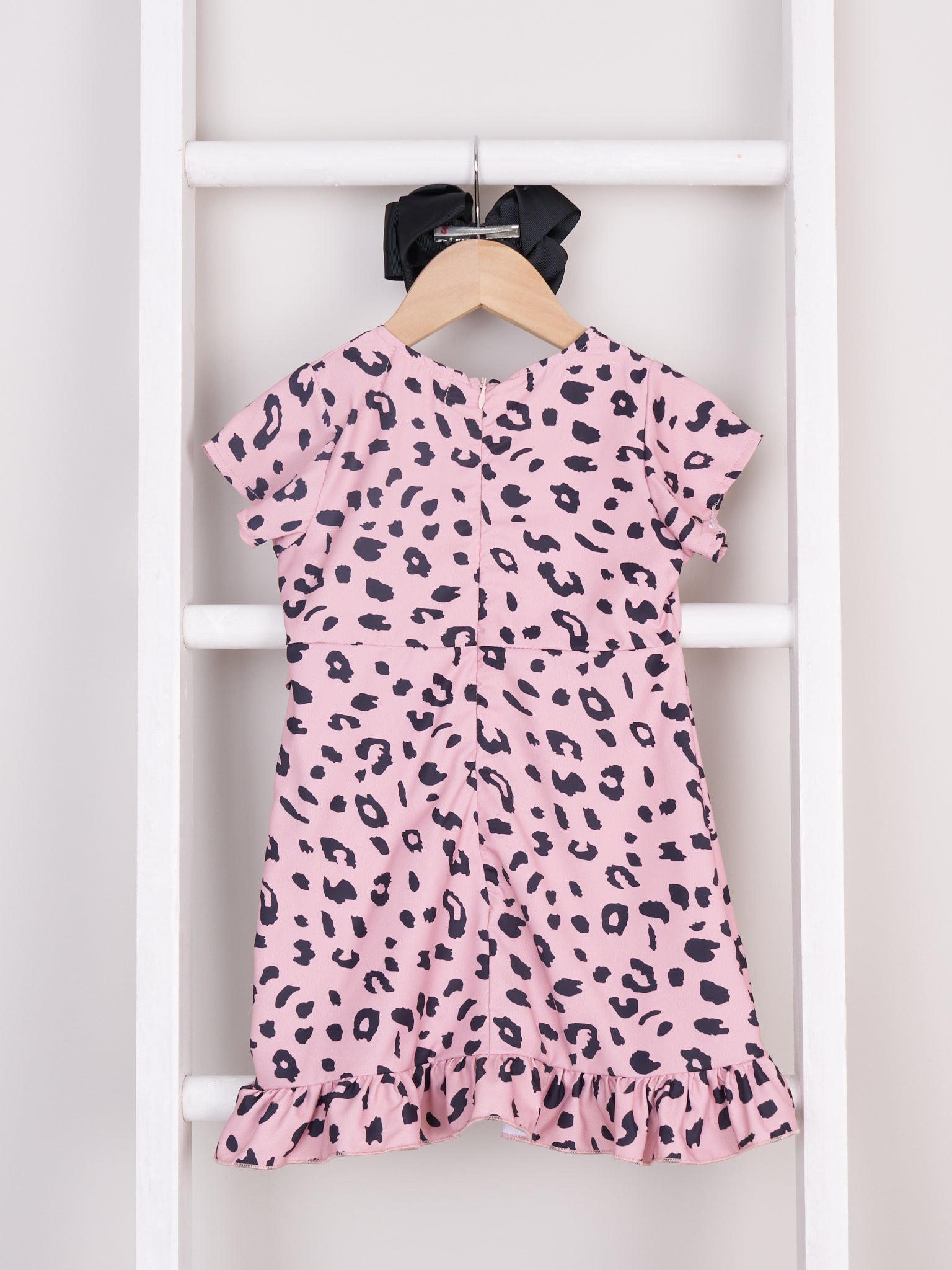 Mom & Me Leopard Ruffle Bow Dress - Marie Nicole Clothing