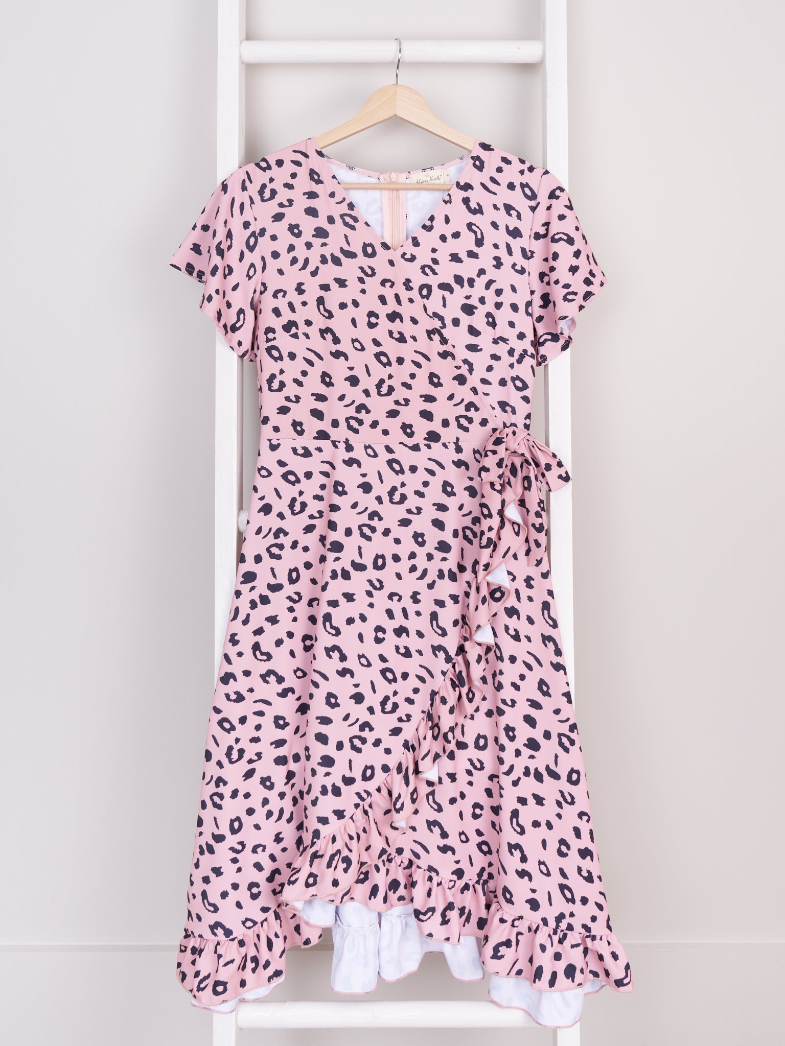 Mom & Me Leopard Ruffle Bow Dress - Marie Nicole Clothing