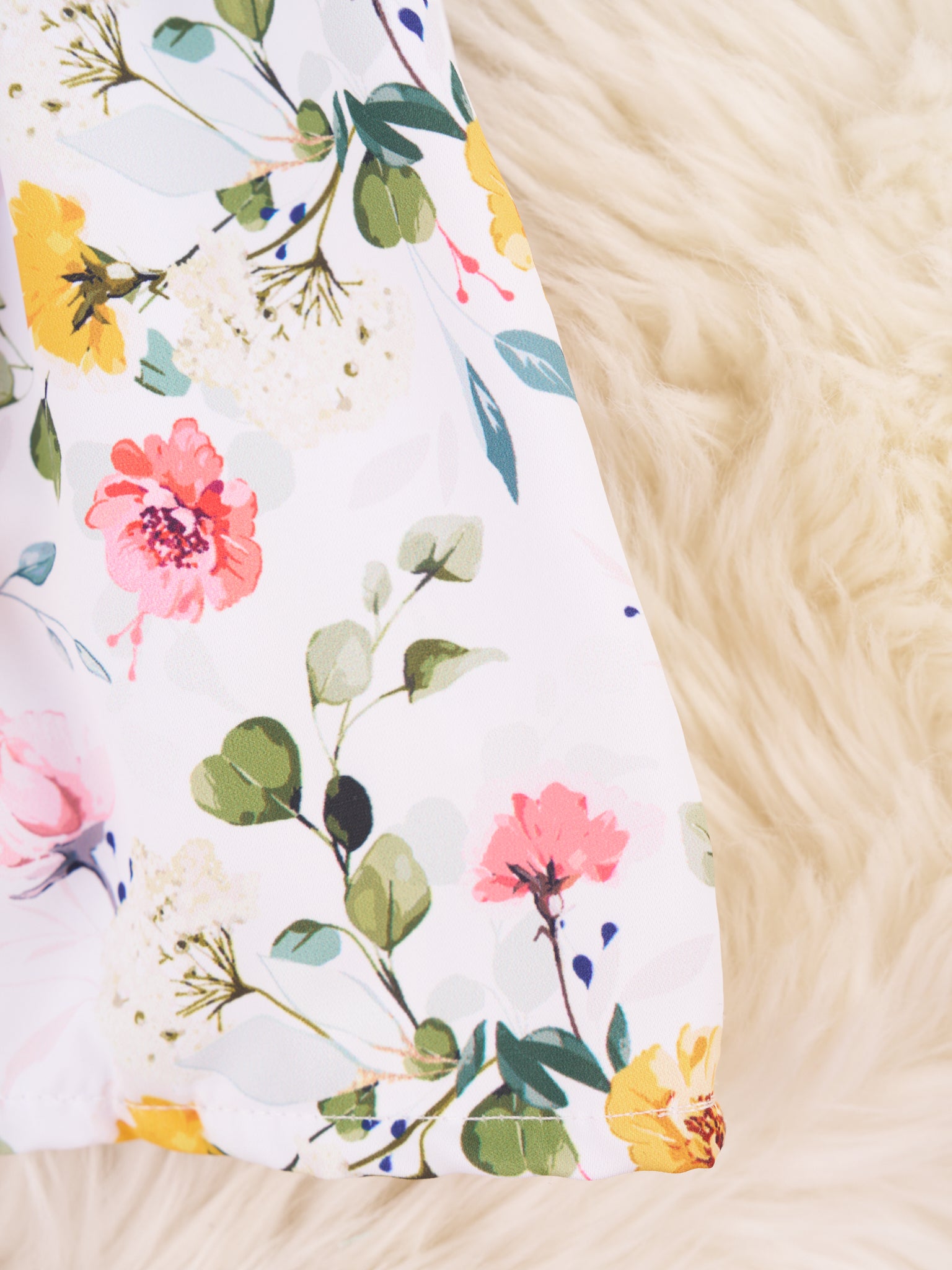 Smocked Yellow Floral Ruffle Outfit - Marie Nicole Clothing