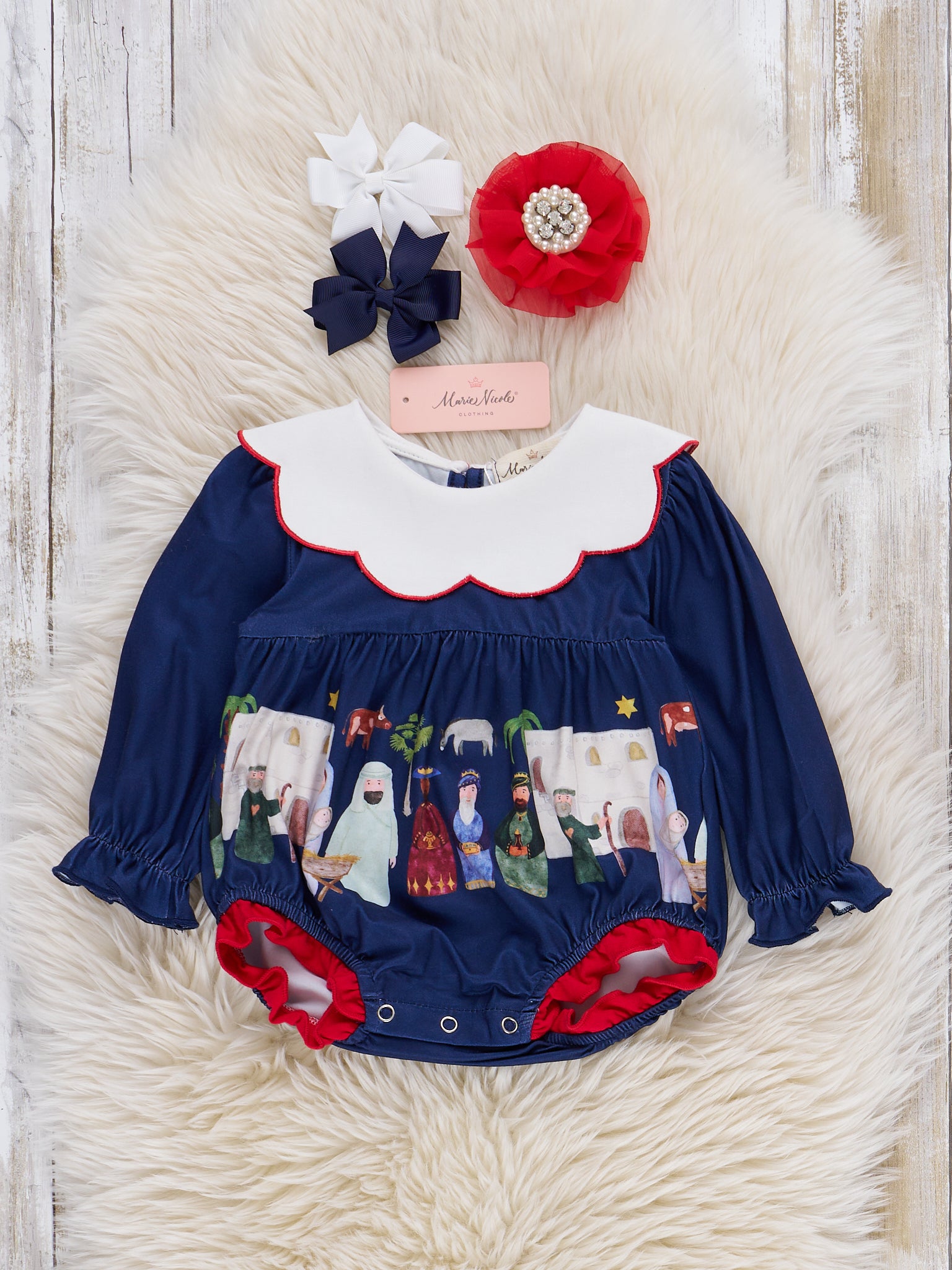 Night of Nativity Bubble Romper - Marie Nicole Clothing