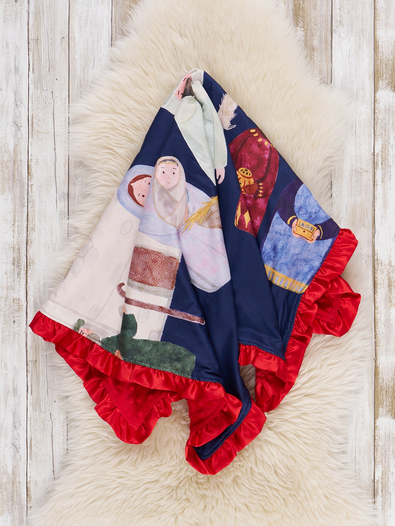 Night of Nativity Ruffle Minky Blanket - Marie Nicole Clothing