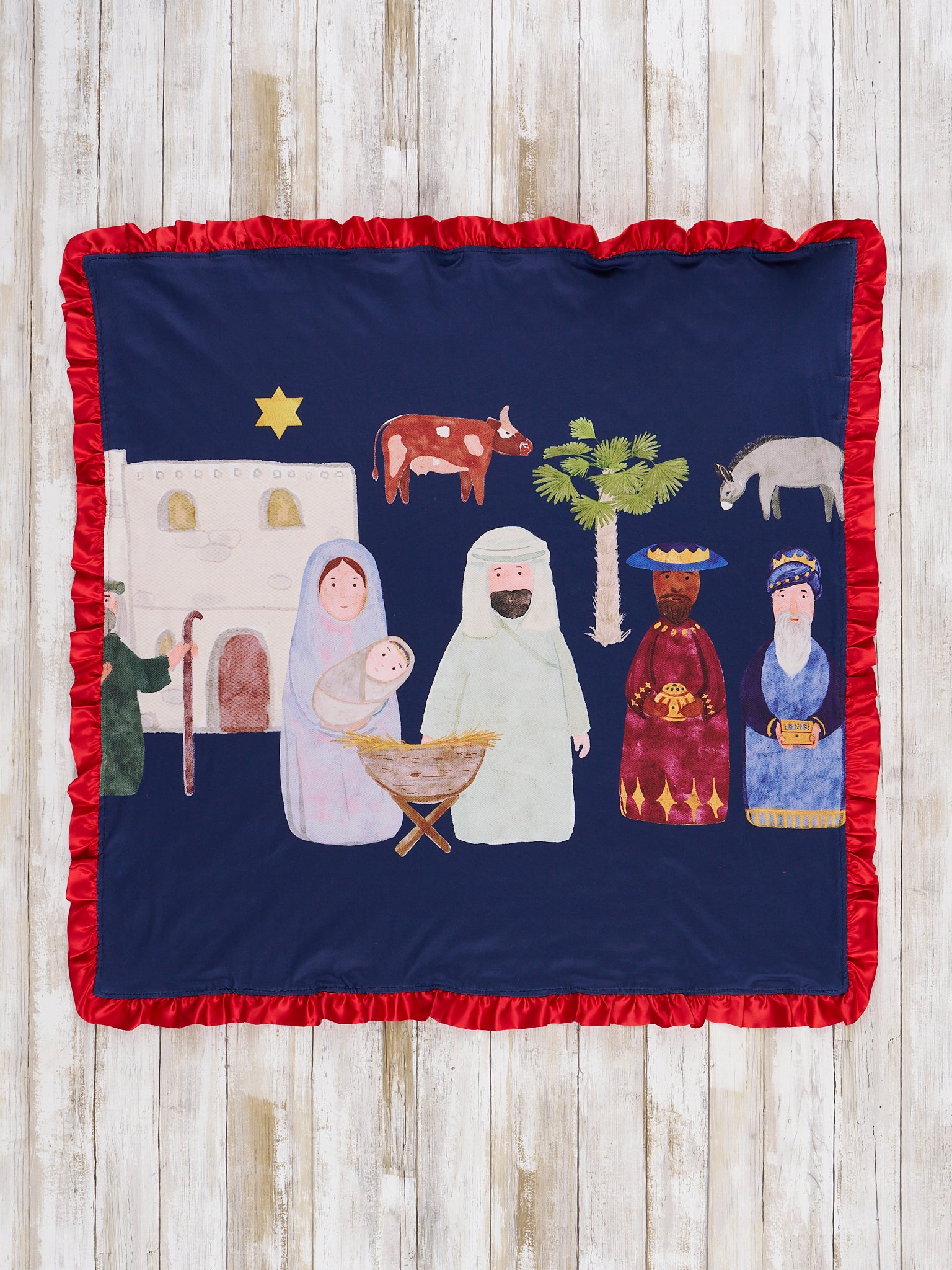 Night of Nativity Ruffle Minky Blanket - Marie Nicole Clothing