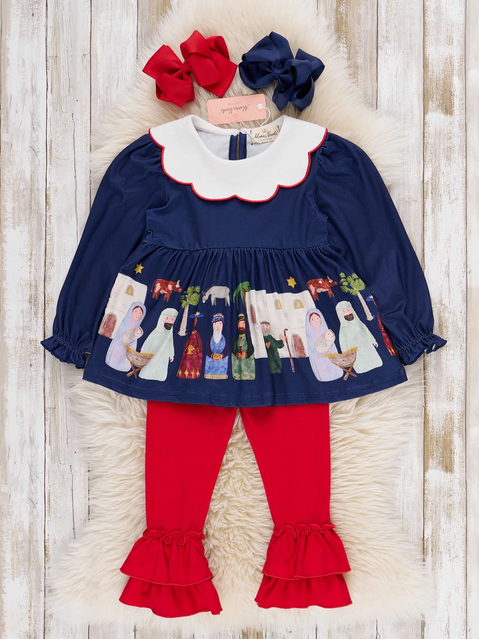 Night of Nativity Ruffle Outfit - Marie Nicole Clothing