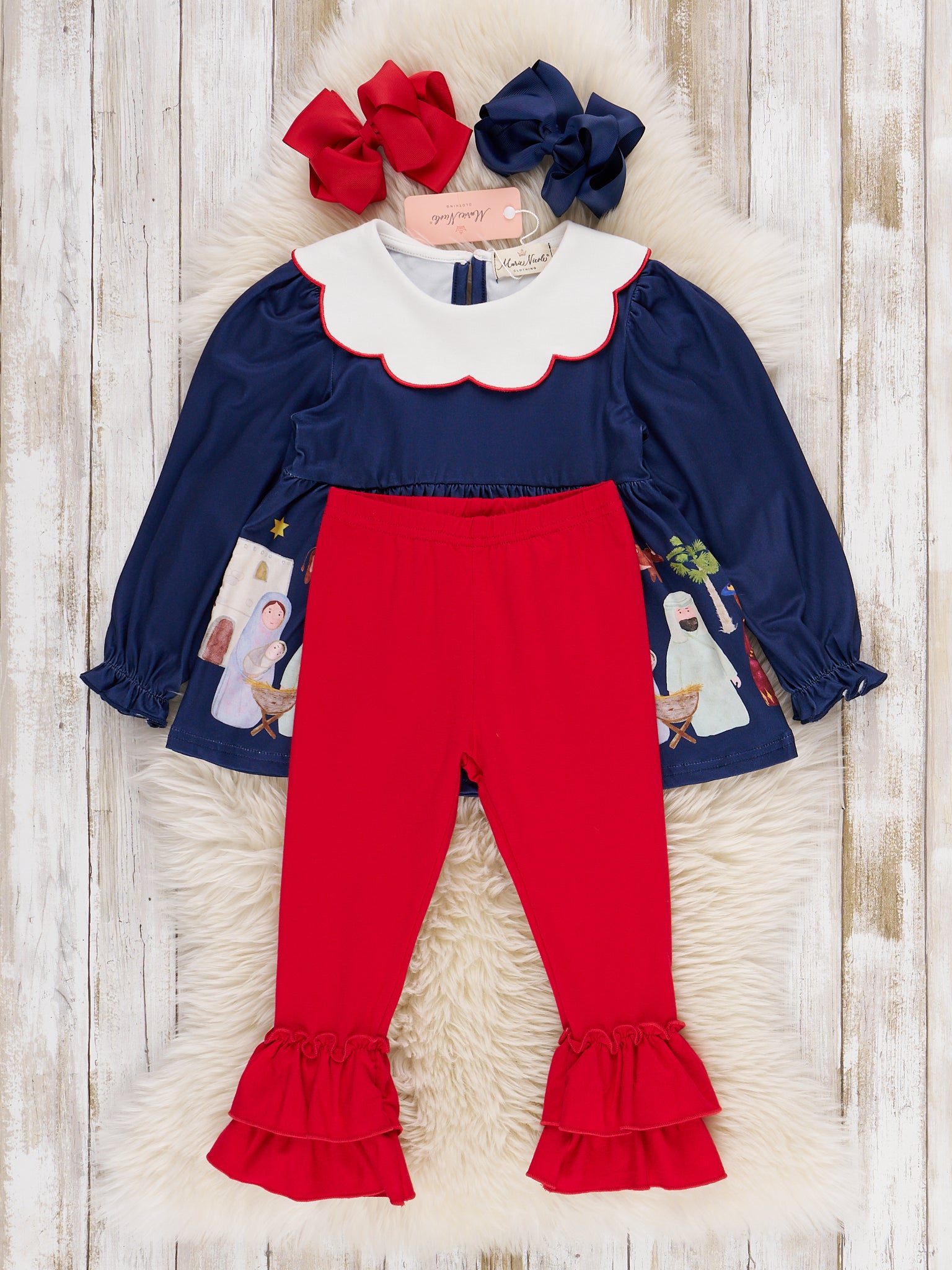 Night of Nativity Ruffle Outfit - Marie Nicole Clothing