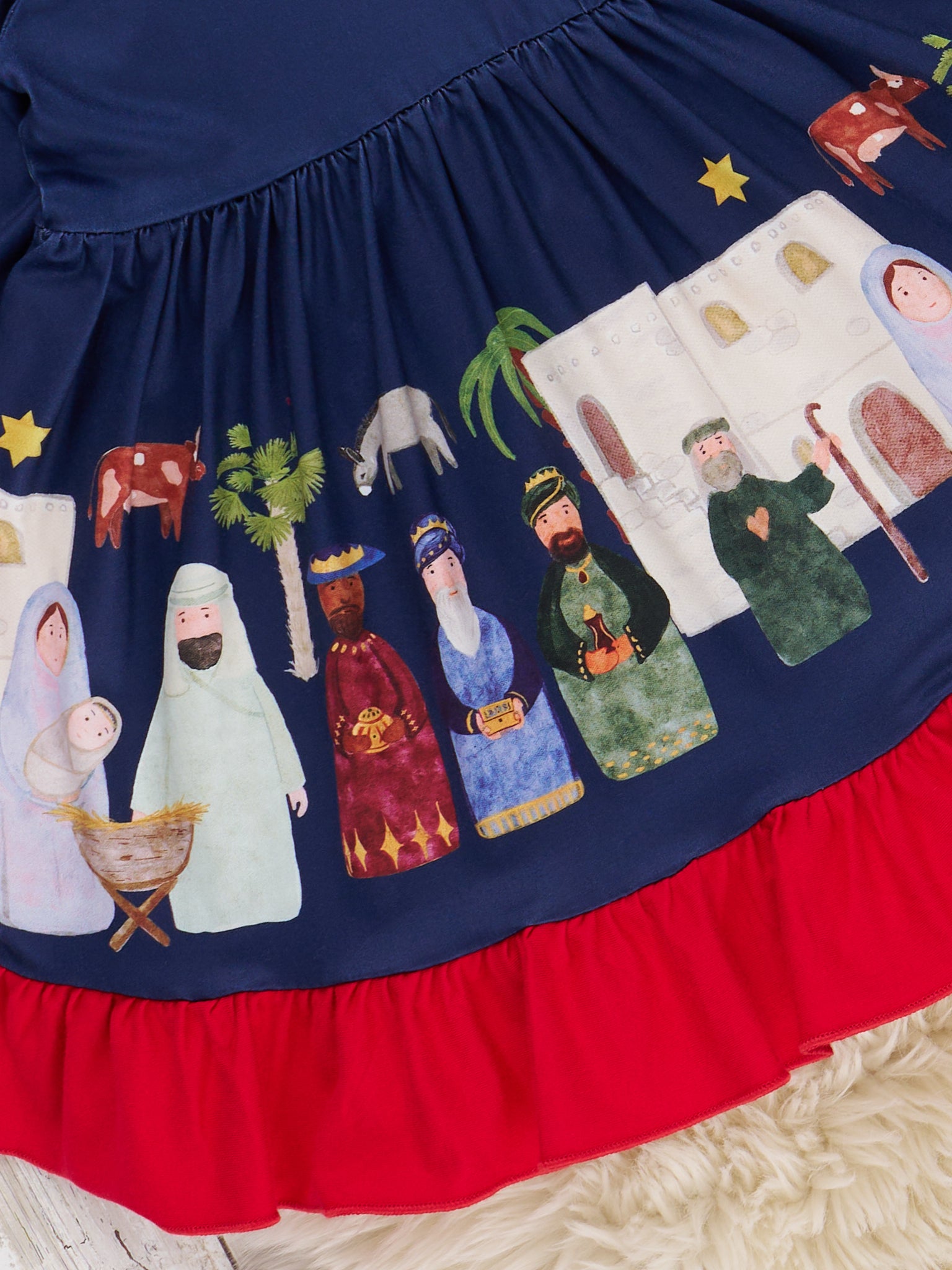 Night of Nativity Ruffle Dress - Marie Nicole Clothing