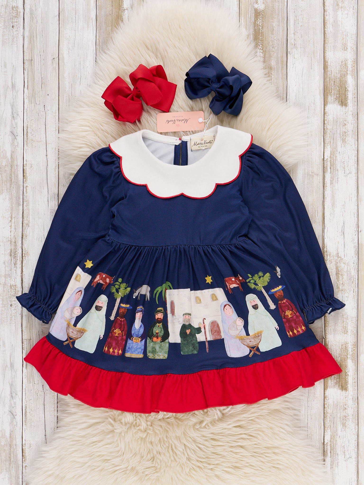 Night of Nativity Ruffle Dress - Marie Nicole Clothing