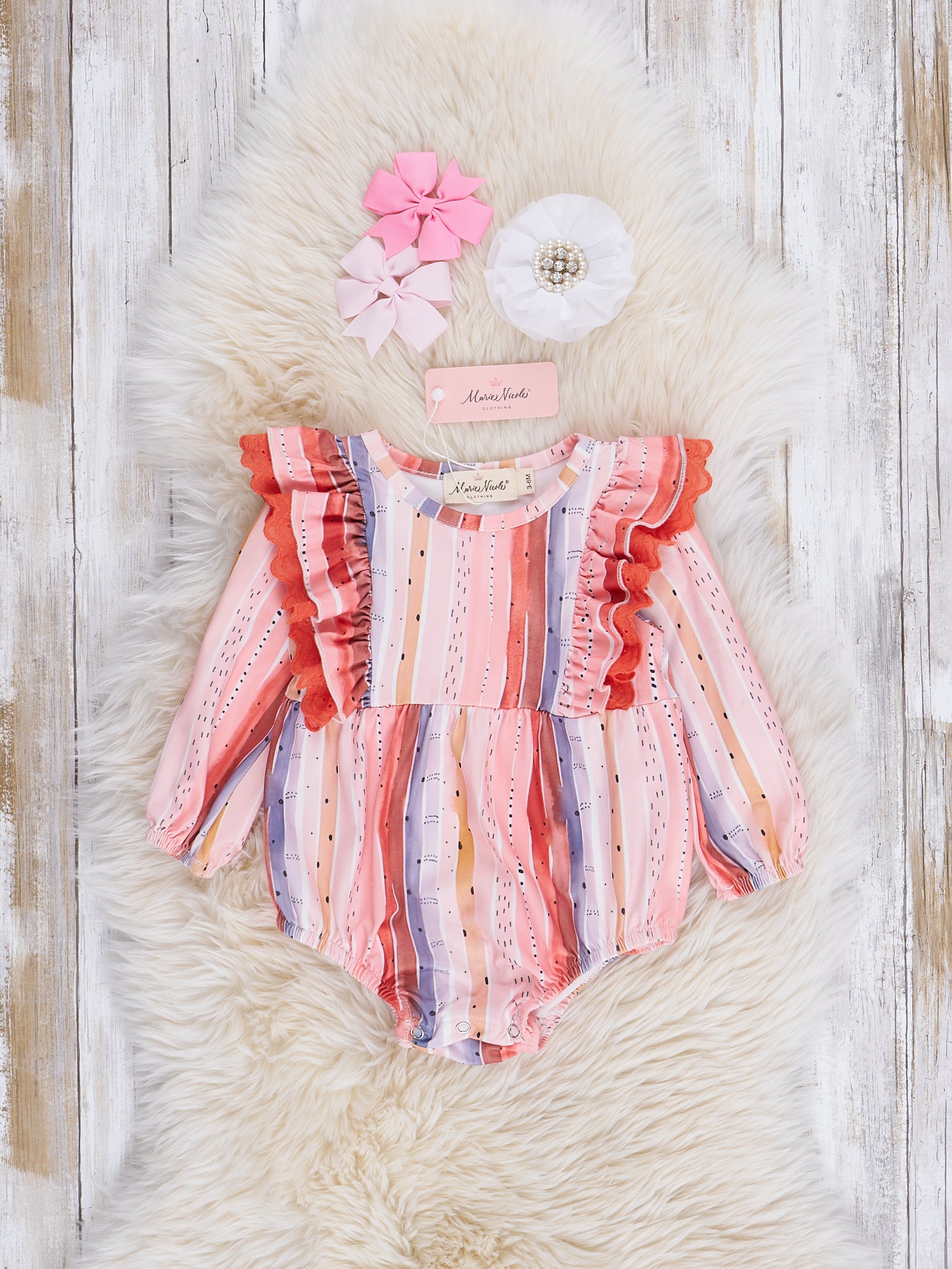 The Best Stripes Ruffle Bubble Romper - Marie Nicole Clothing