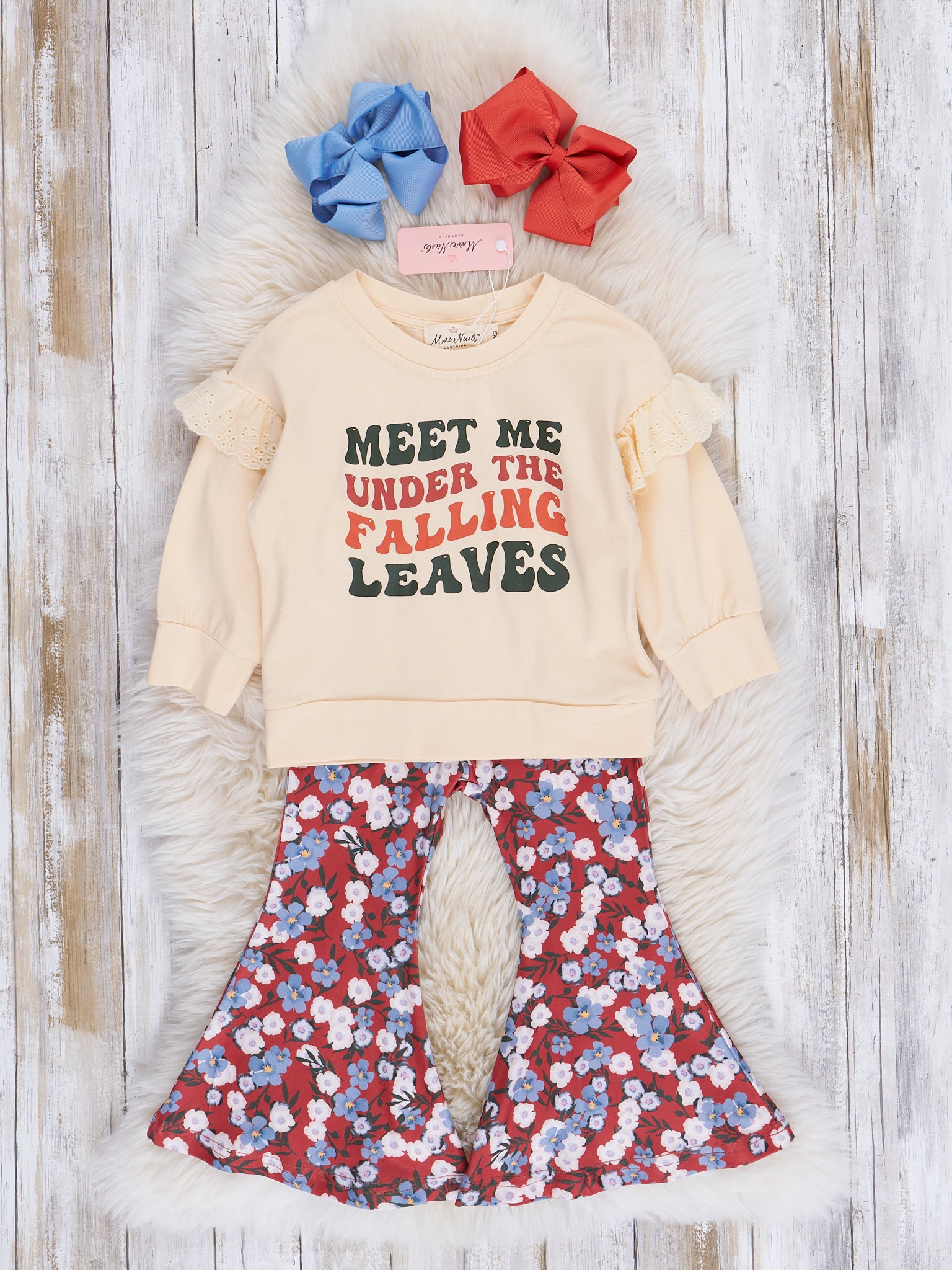 "Falling Leaves" Floral Bell Bottoms Outfit - Marie Nicole Clothing