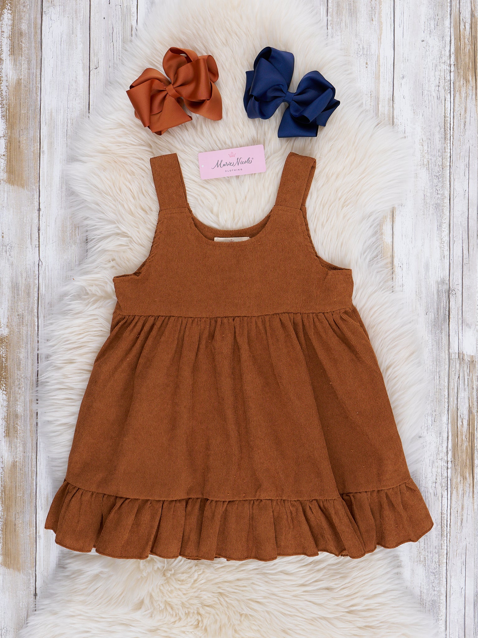 Blue Blooms & Corduroy Skirtall Set - Marie Nicole Clothing