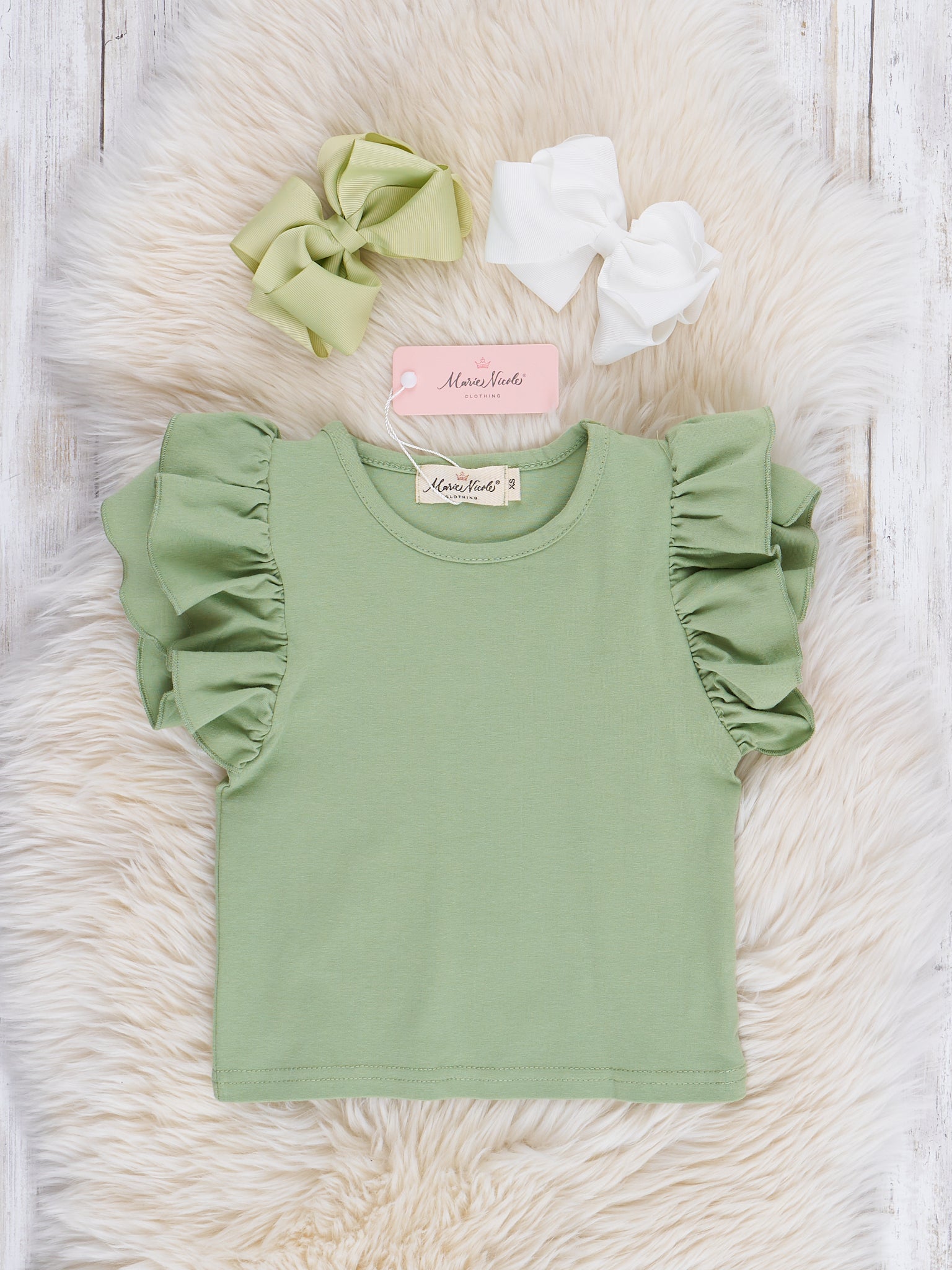 Green Gourd Bouquet Overalls Set - Marie Nicole Clothing