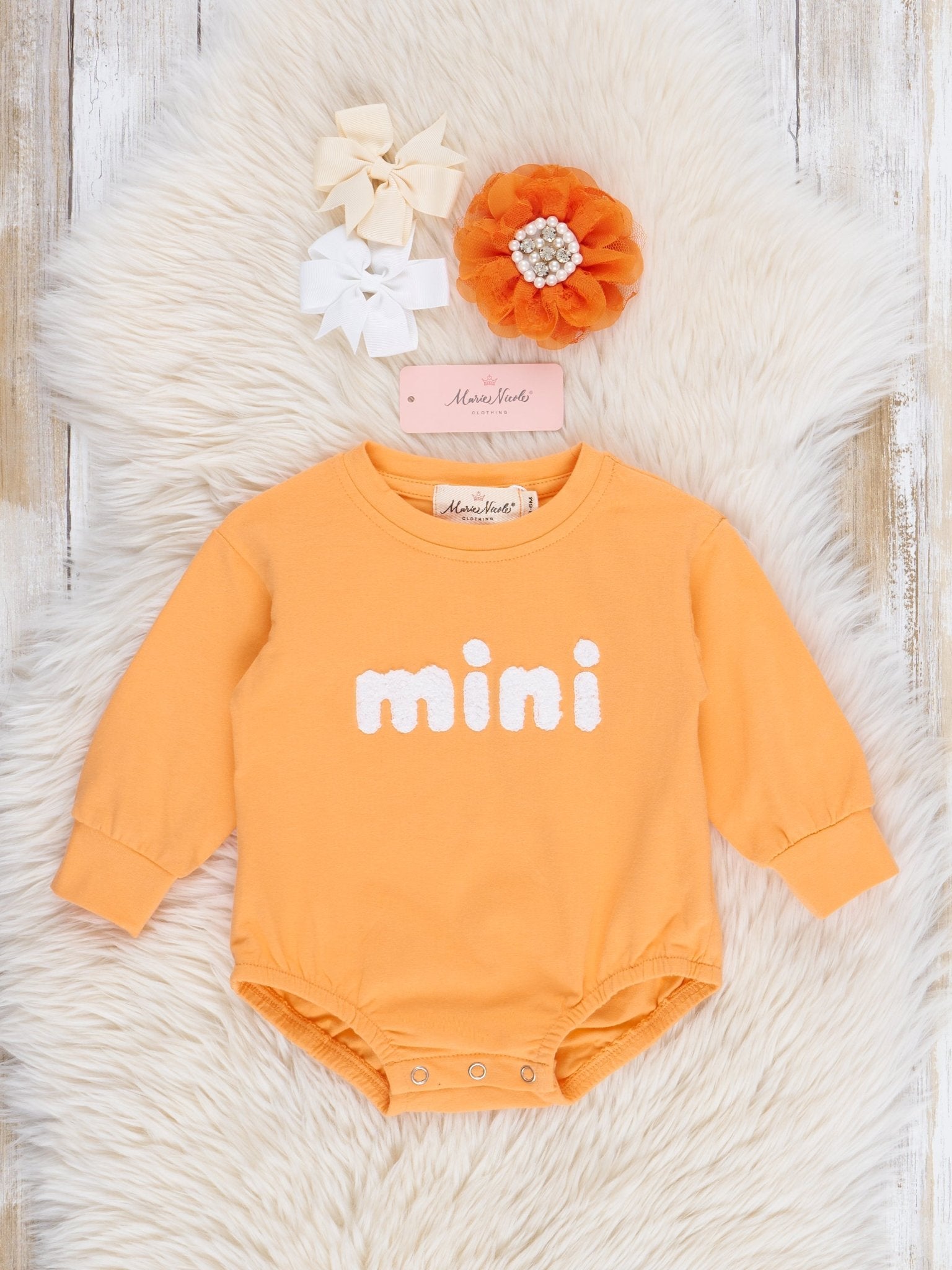 Mom & Me Tangerine "Mama/Mini" Shirt - Marie Nicole Clothing