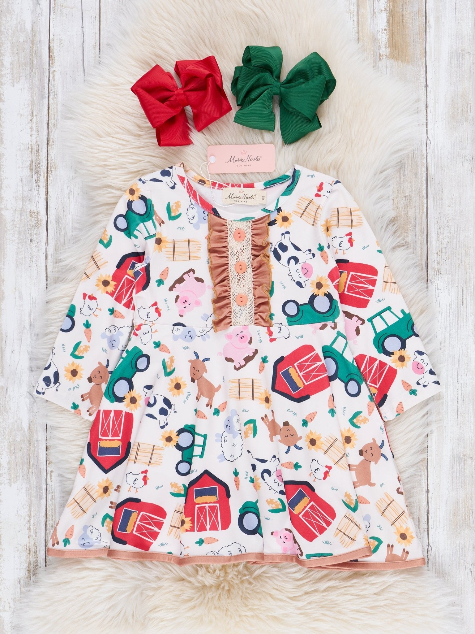 Little Farmhouse Ruffle Dress - Marie Nicole Clothing