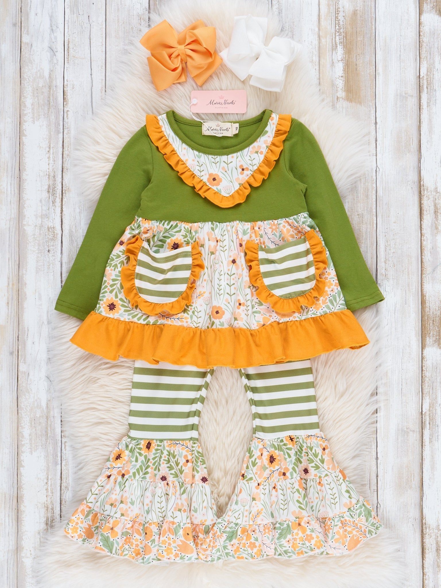 Pocket Flara Bells Outfit - Sunflower - Marie Nicole Clothing