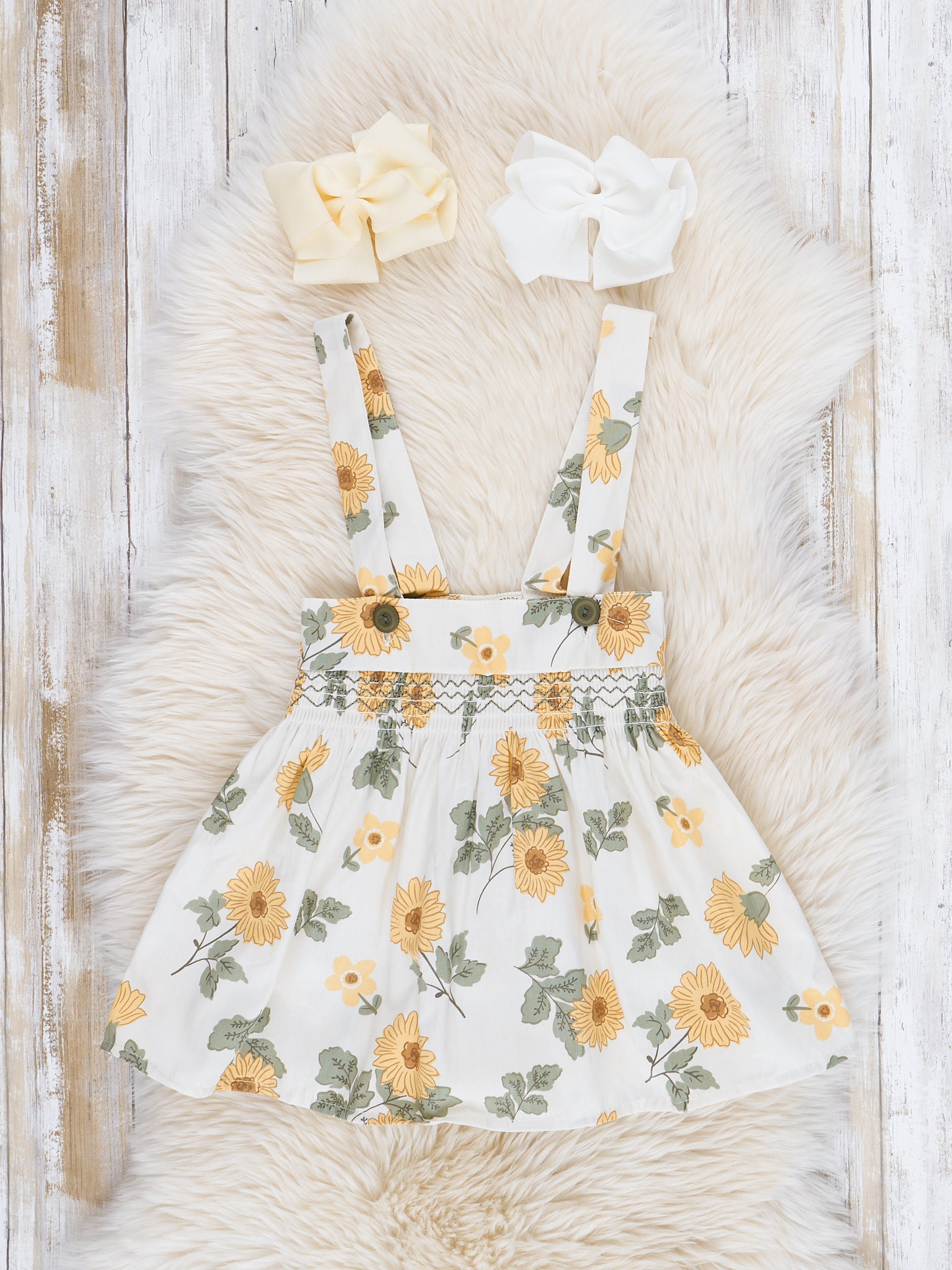 Yellow Dainty Florals Overalls Set - Marie Nicole Clothing