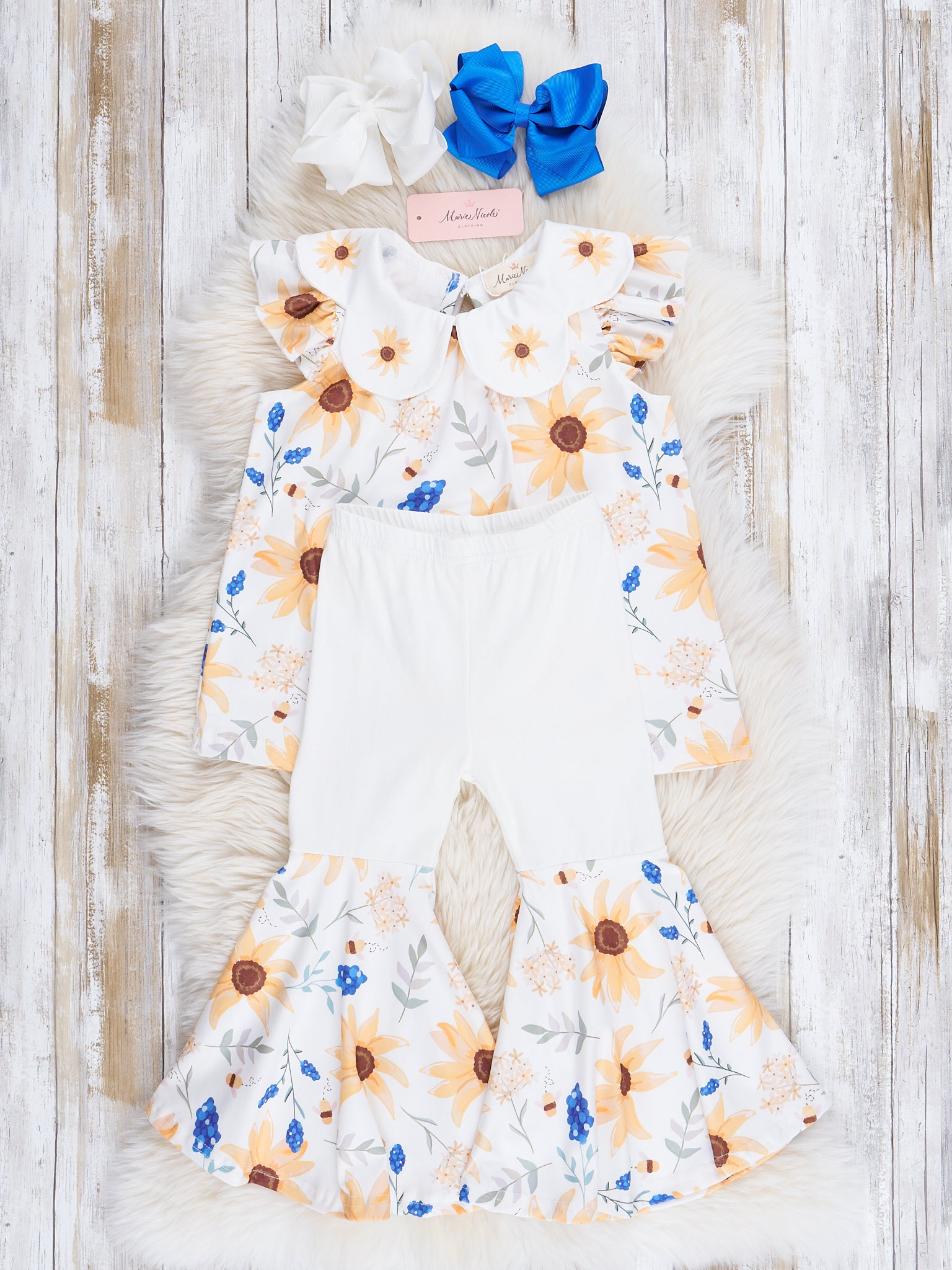 Sunflower Garden Bell Bottoms Outfit - Marie Nicole Clothing