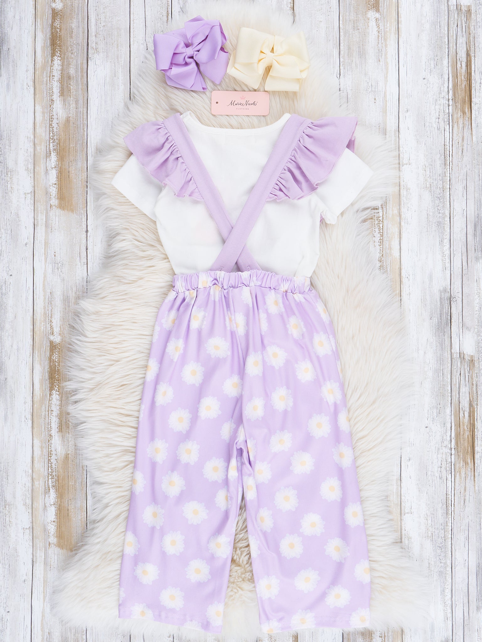 Lilac Daisies Overalls Set - Marie Nicole Clothing