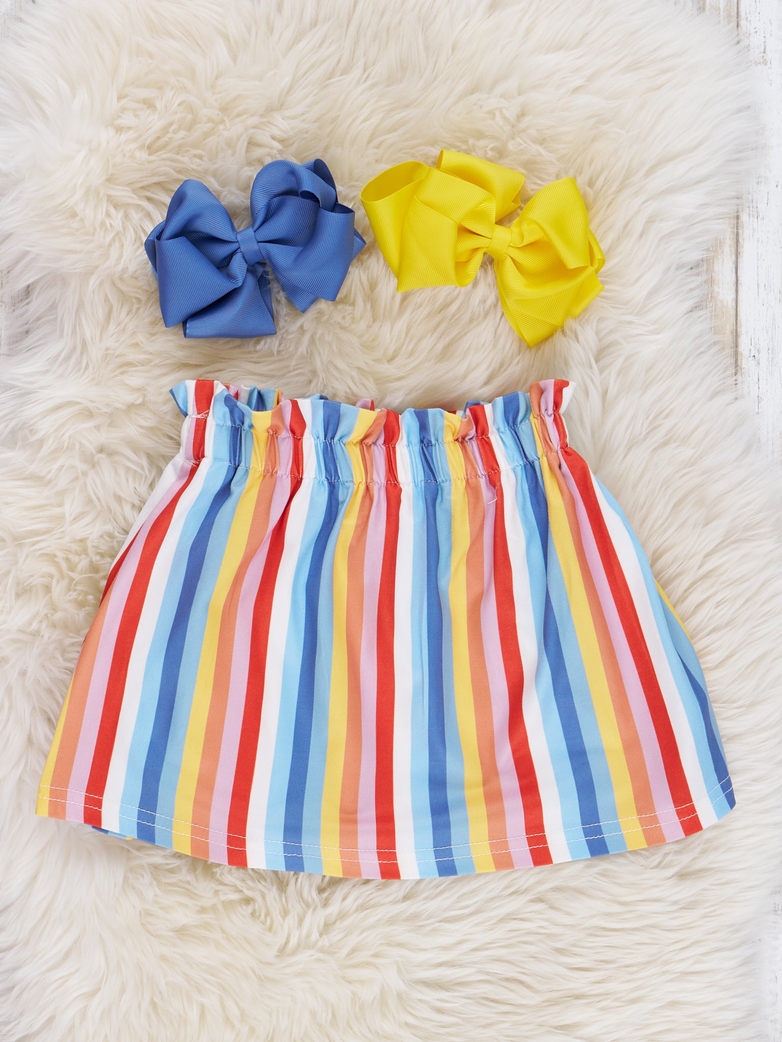 Chambray Rainbow Scarecrow Outfit - Marie Nicole Clothing